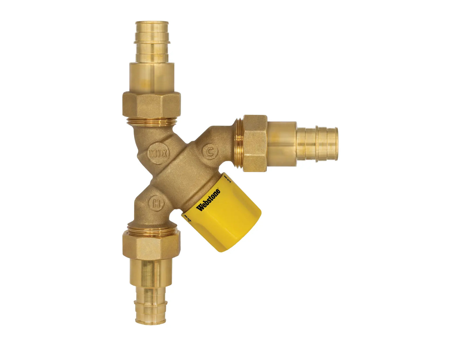 Webstone H-73202W-Y, 1/2 in. x 1/2 in. Y-Pattern Thermost Mixing Valve, DZR Brass Valve