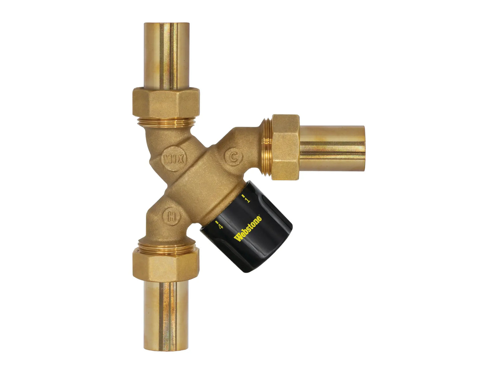 Webstone H-75272W-Y, 1/2in.x1/2in. SWT Y-Thermostatic Mixing Valve w/Integral Check Valve