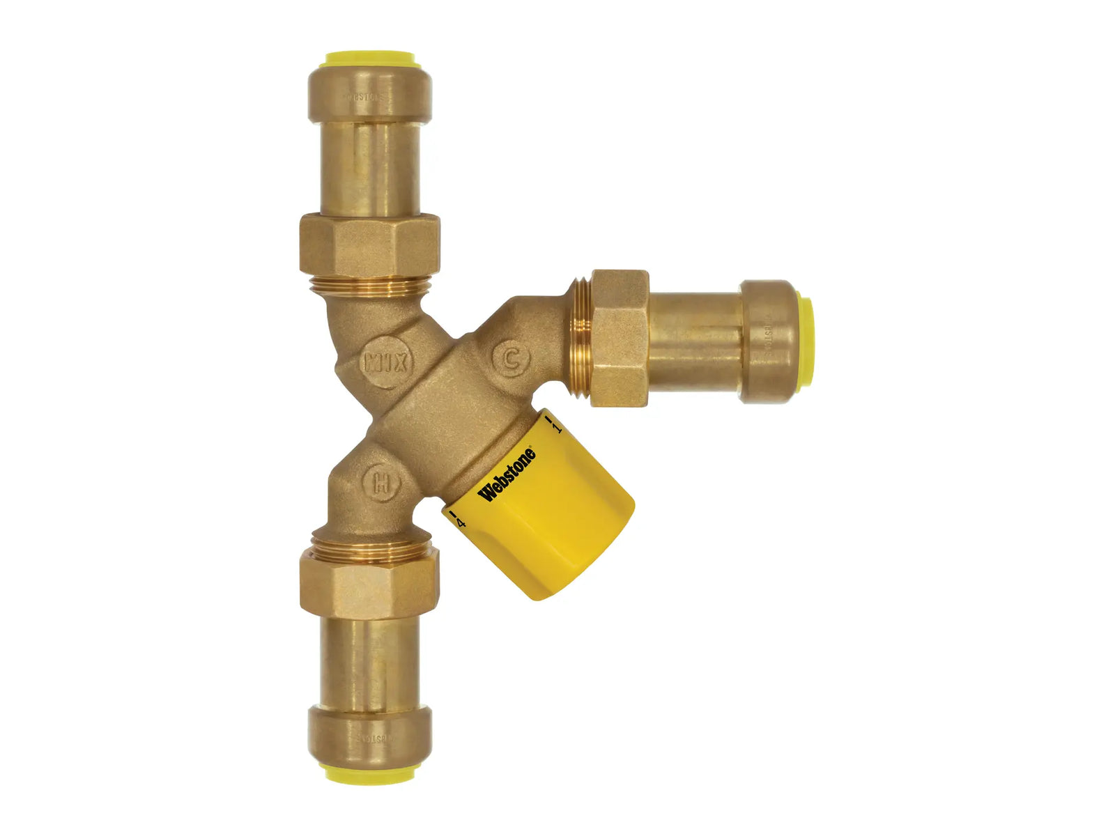 Webstone H-76203W-Y, 3/4 in. x 3/4 in. Y-Pattern Thermostatic Mixing Valve, DZR Brass Valve