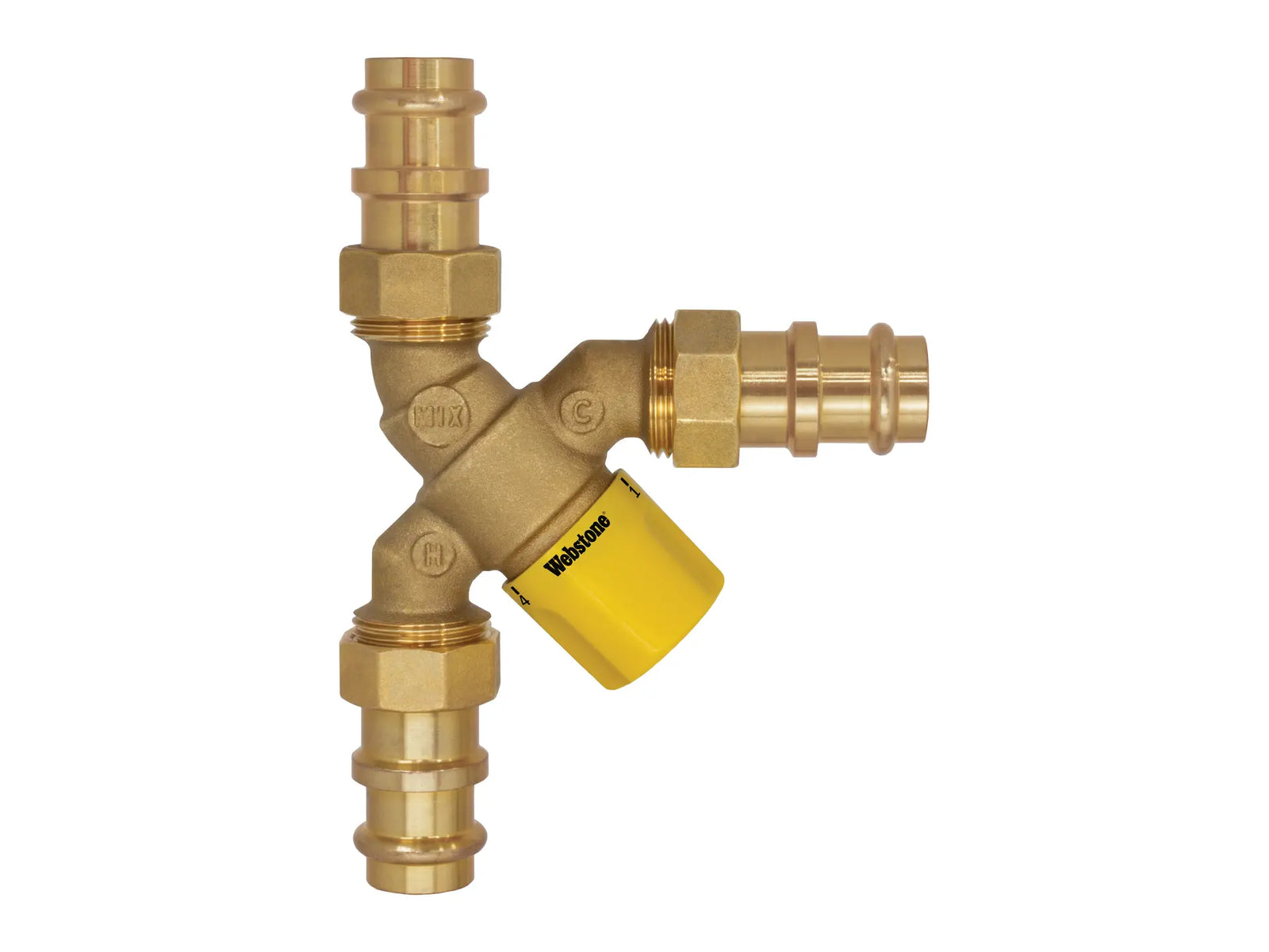 Webstone H-78203W-Y, 3/4 in. x 3/4 in. Y-Pattern Thermostatic Mixing Valve, DZR Brass Valve