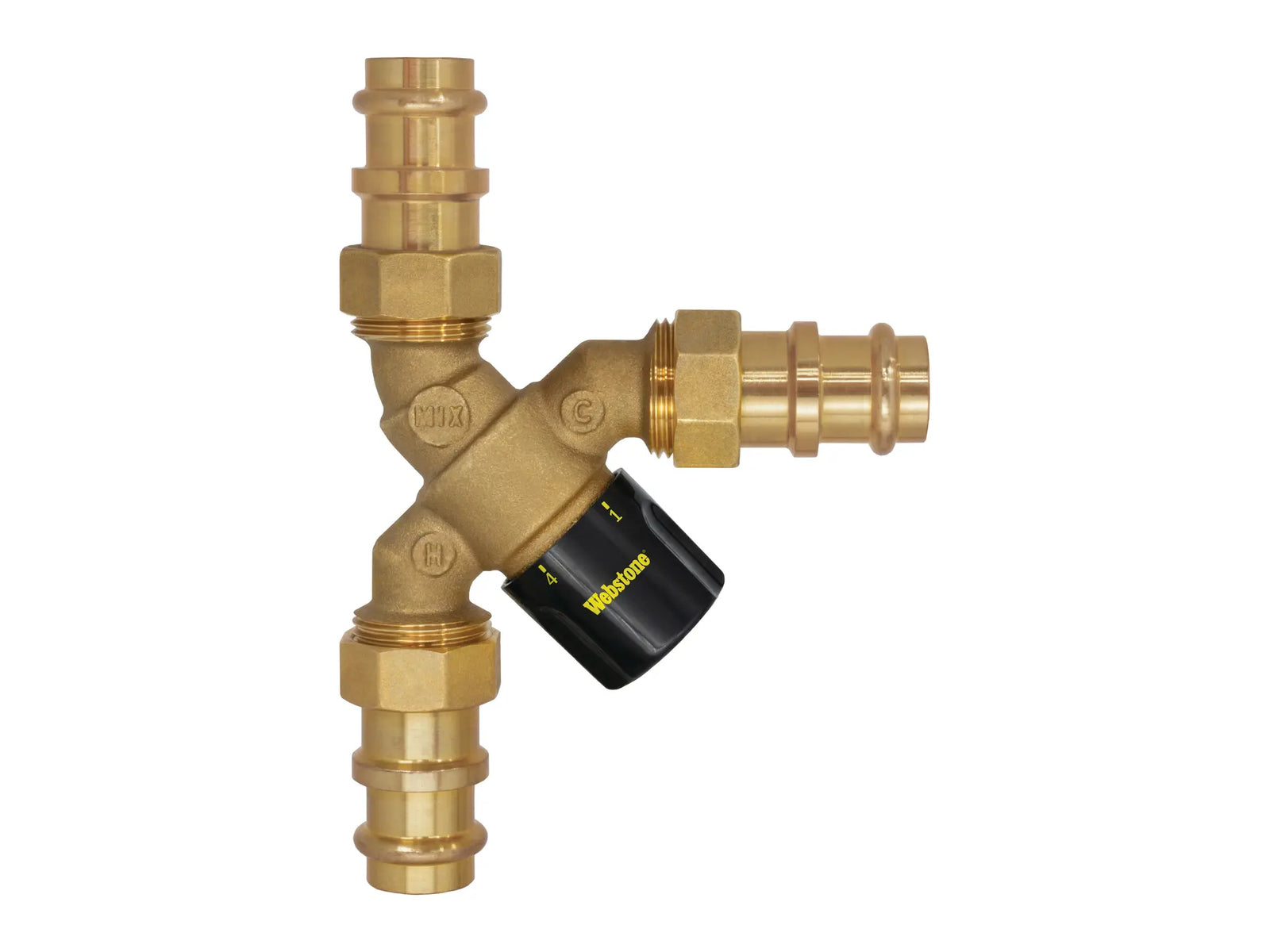 Webstone H-78272W-Y, 1/2 in.x1/2in. PRS Y-Thermostatic Mixing Valve w/Integral Check Valve