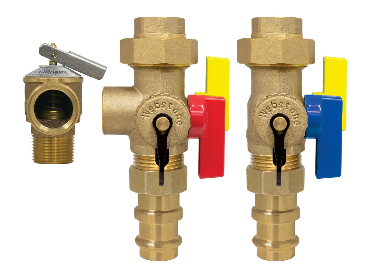 Webstone H-8-G2443WPR, 3/4in.x3/4in. EXP Ultra-Comp Tankless Wat Heat Service Valve Kit G-Fittings