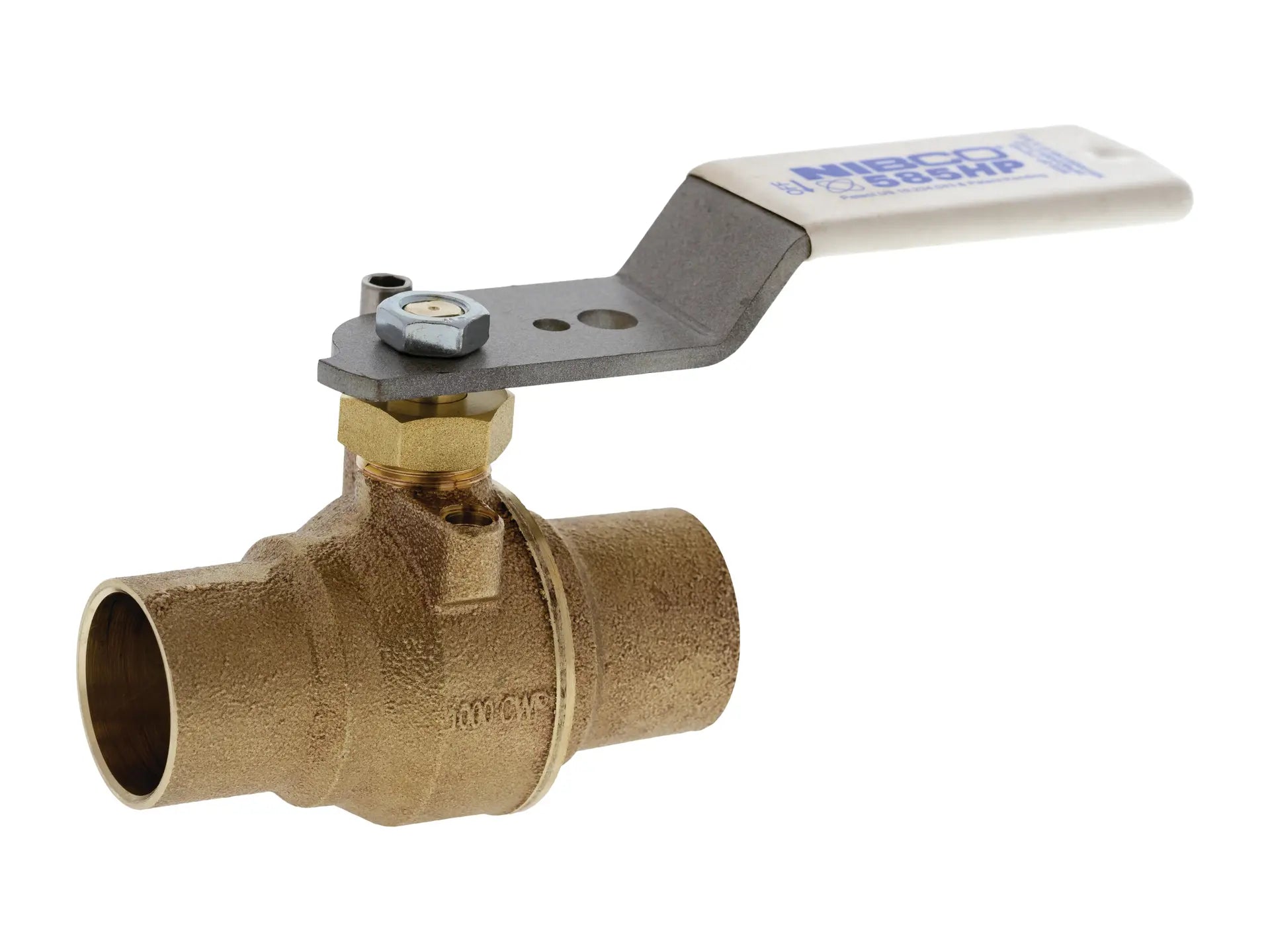 NIBCO HP831XE, 2-1/2 in. x 2-1/2 in. Solder FP Ball Valve CS STD Handle S-585HP-LF