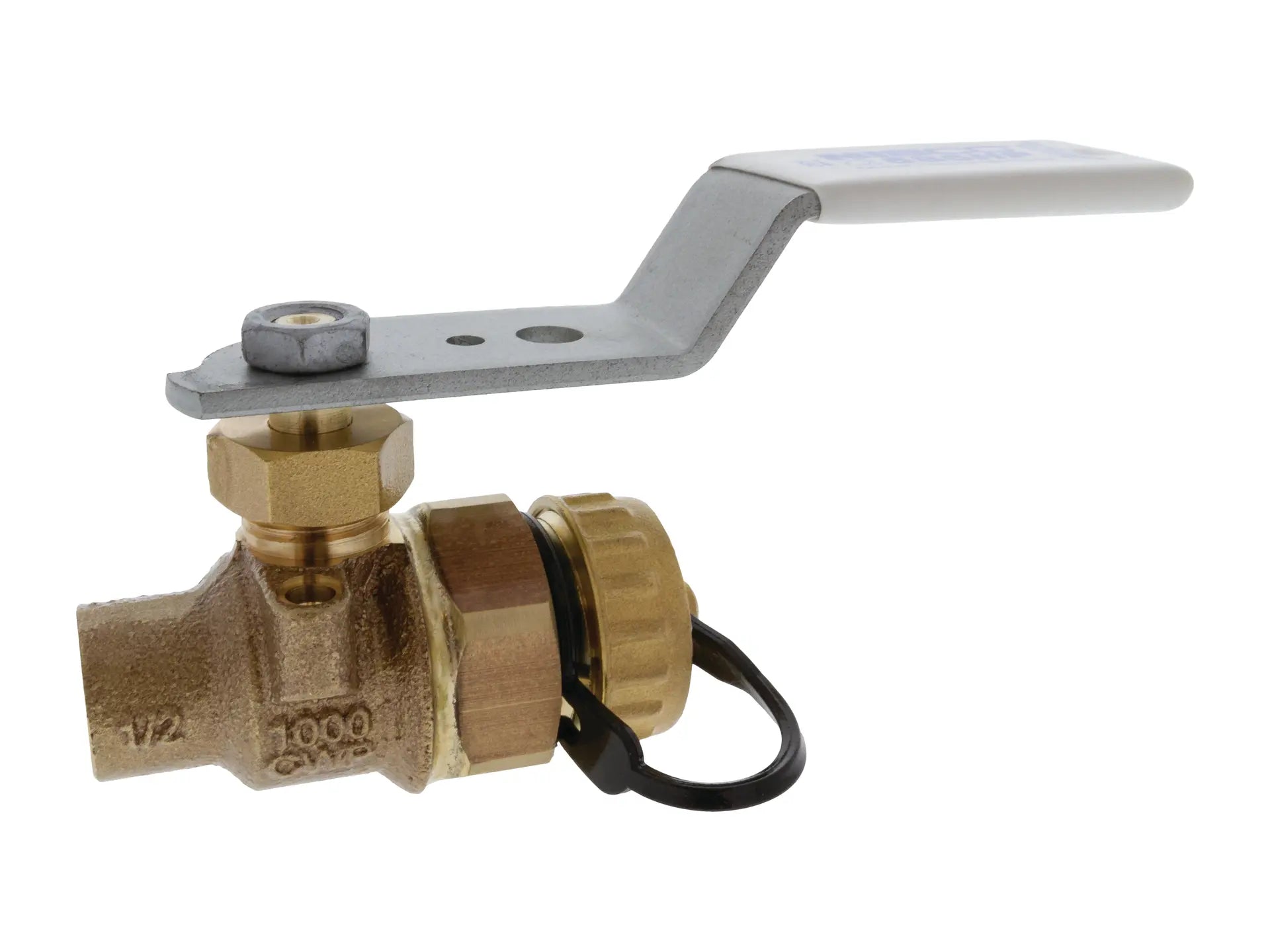 NIBCO HP83806, 1/2 in. x 1/2 in. Solder End x Hose End - HP Brz Ball Valve LF S-585HP-LF-HC