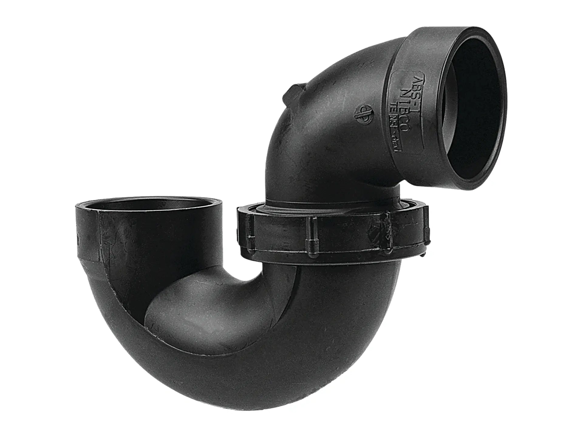 NIBCO I006150, 2 in. x 2 in. P-Trap with Union Joint Hub x Hub ABS DWV 5895