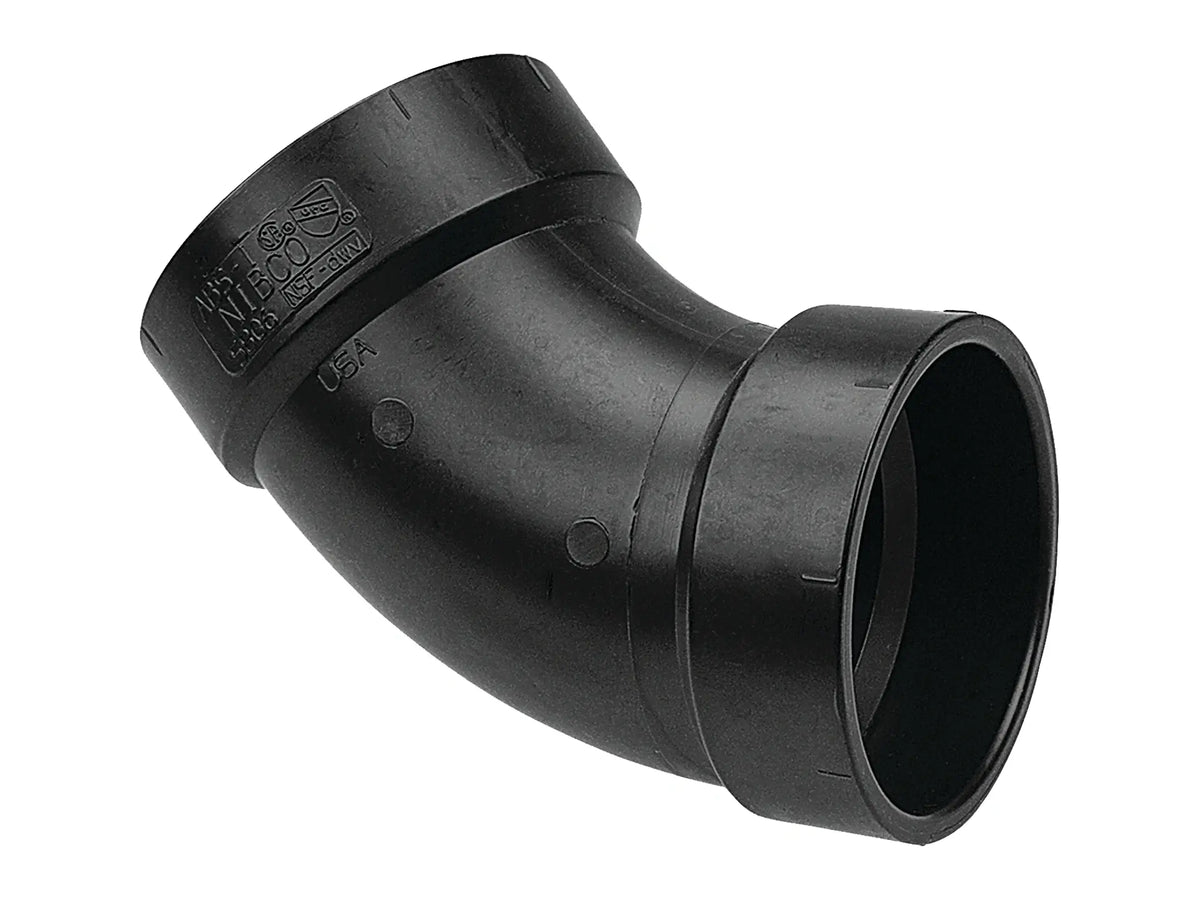 NIBCO I042600, 2 in. x 2 in. 45° Elbow H x H ABS DWV 5806