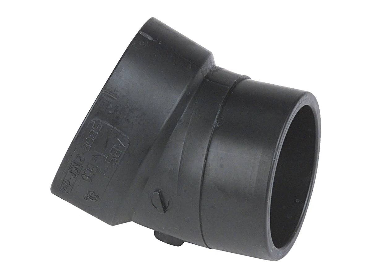 NIBCO I079550, 1-1/2 in. x 1-1/2 in. 22-1/2° Street Elbow Spg x H ABS DWV 5808-2