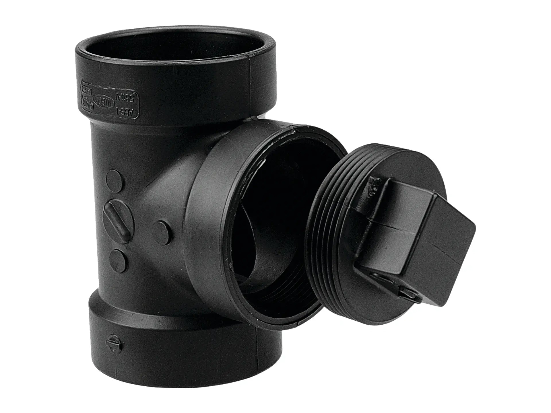 NIBCO I159050, 1-1/2 in. x 1-1/2 in. x 1-1/2 in. Test Tee H x H x Cleanout with Plug ABS DWV 5814
