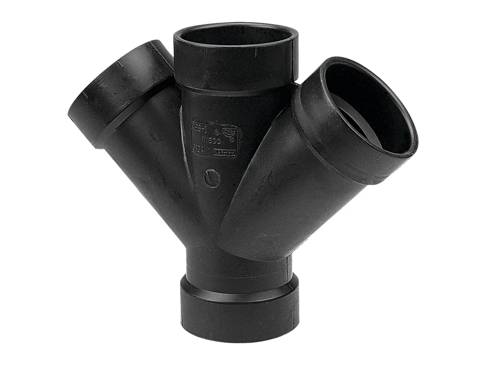 NIBCO I266000, 4 in. x 4 in. x 3 in. x 3 in. 45° Double Wye Hub ABS DWV 5834