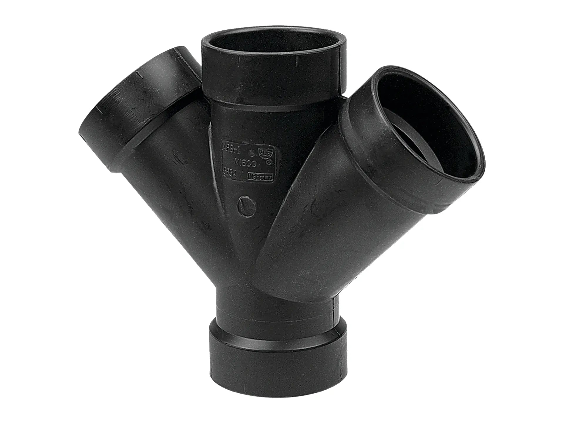 NIBCO I266050, 4 in. x 4 in. x 2 in. x 2 in. 45° Double Wye Hub ABS DWV 5834