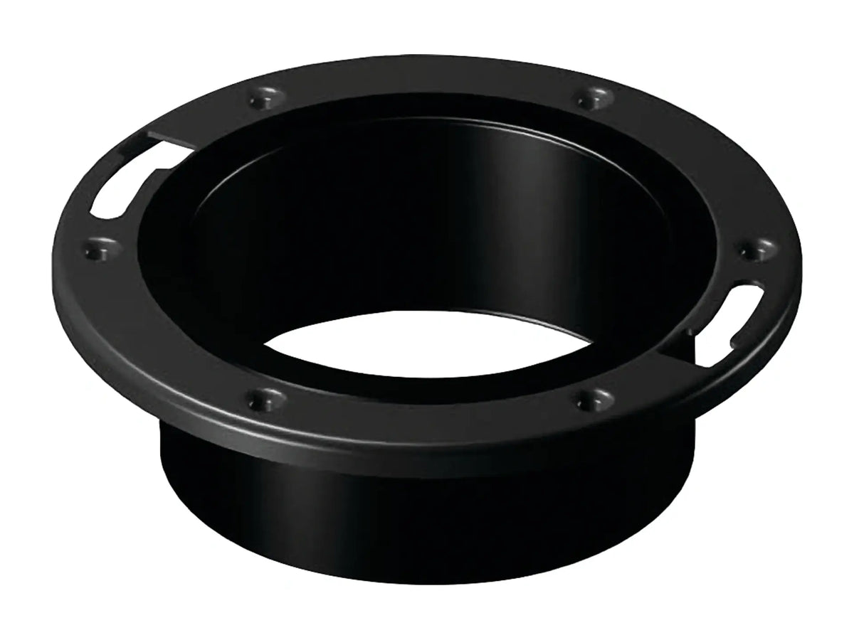NIBCO I355350, 4in. x 3in. Adjustable Closet Flange with Plastic Coated Steel Flange Hub ABS DWV