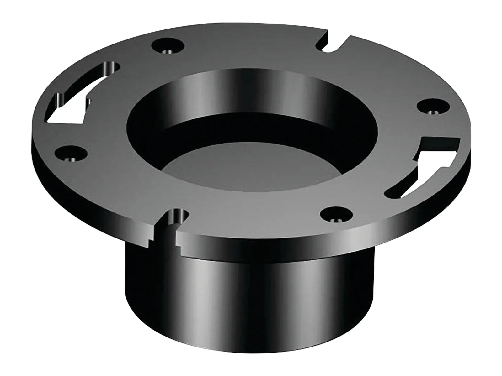 NIBCO I355720, 3 in.;4 in. x 3 in. Flush Closet Flange with Pipe Stop and Knockout ABS DWV 5853-KO
