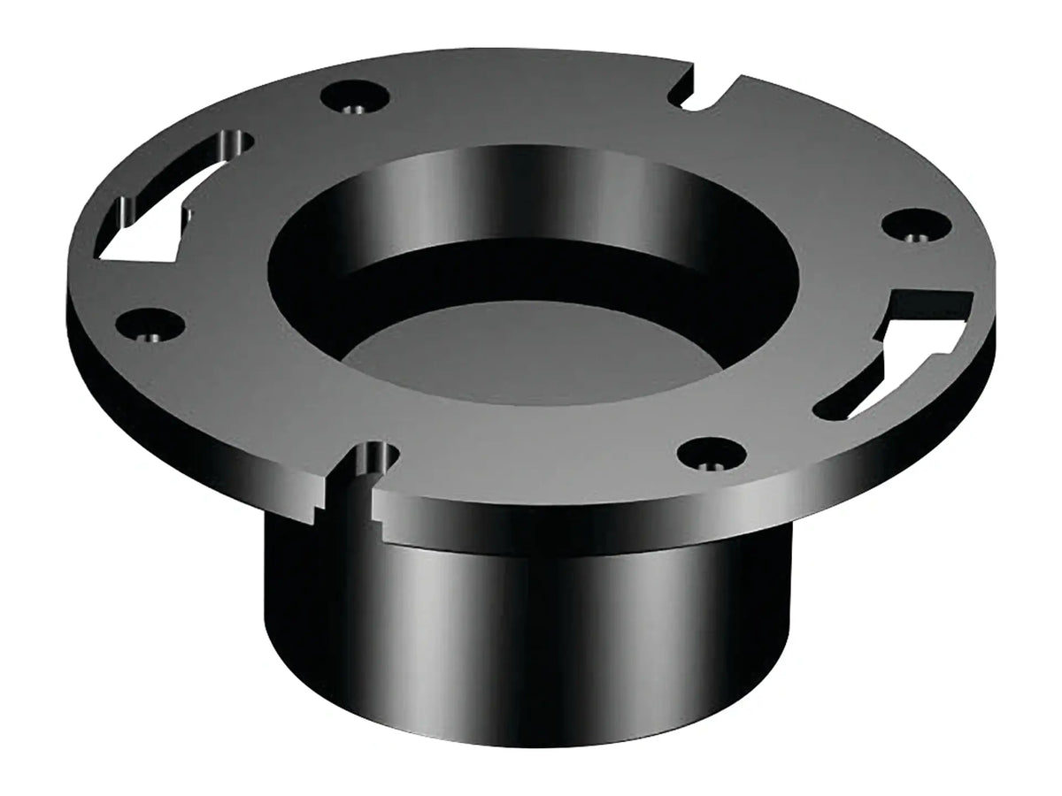 NIBCO I355720, 3 in.;4 in. x 3 in. Flush Closet Flange with Pipe Stop and Knockout ABS DWV 5853-KO