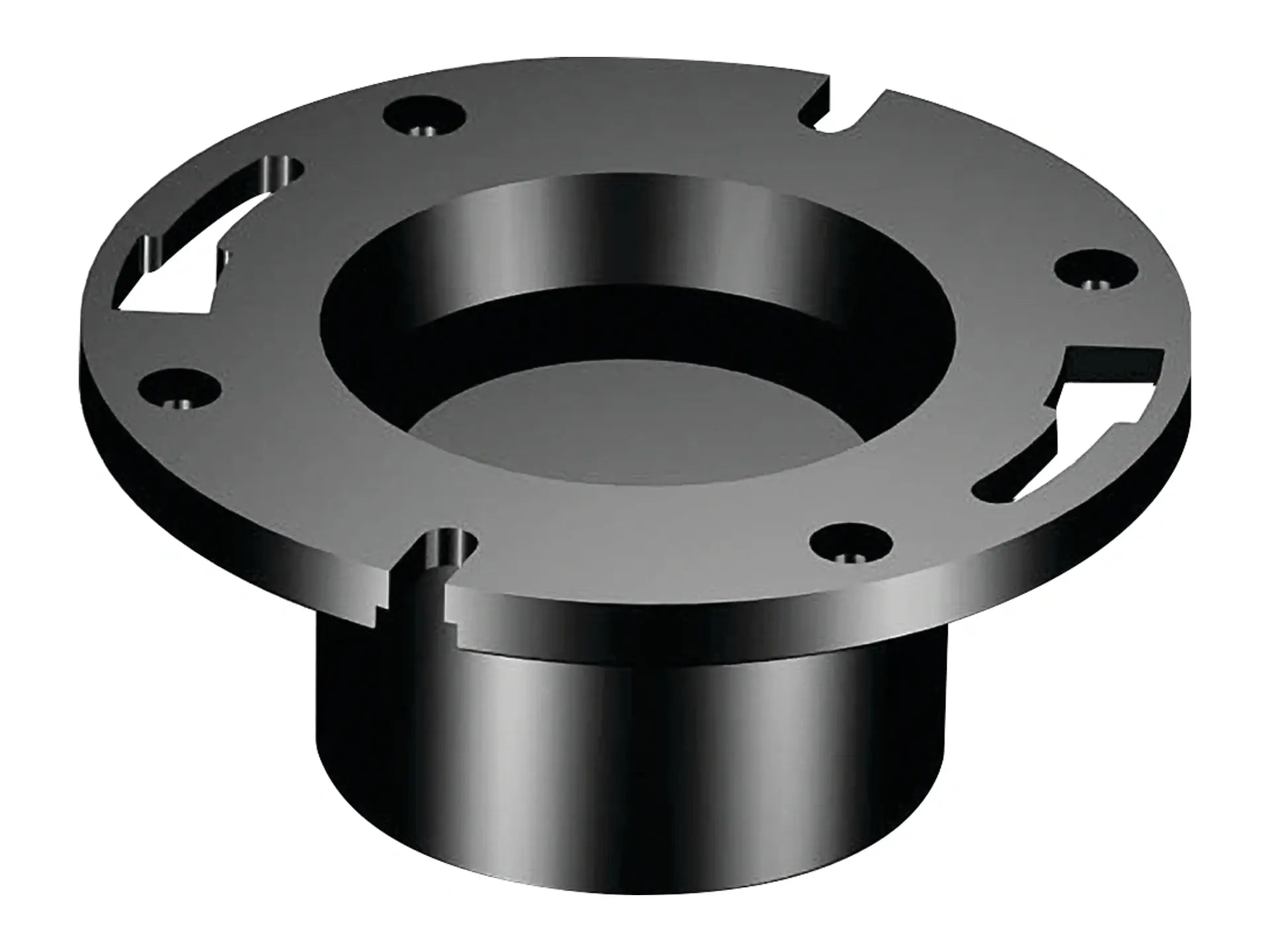 NIBCO I355720, 3 in.;4 in. x 3 in. Flush Closet Flange with Pipe Stop and Knockout ABS DWV 5853-KO