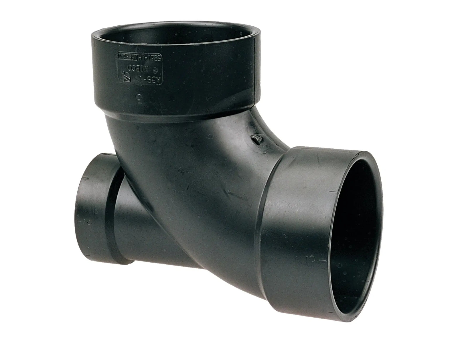 NIBCO I446000, 3 in. x 3 in. x 2 in. 90° Elbow with Low Heel Inlet Hub x Hub x Hub ABS DWV 5861-LH