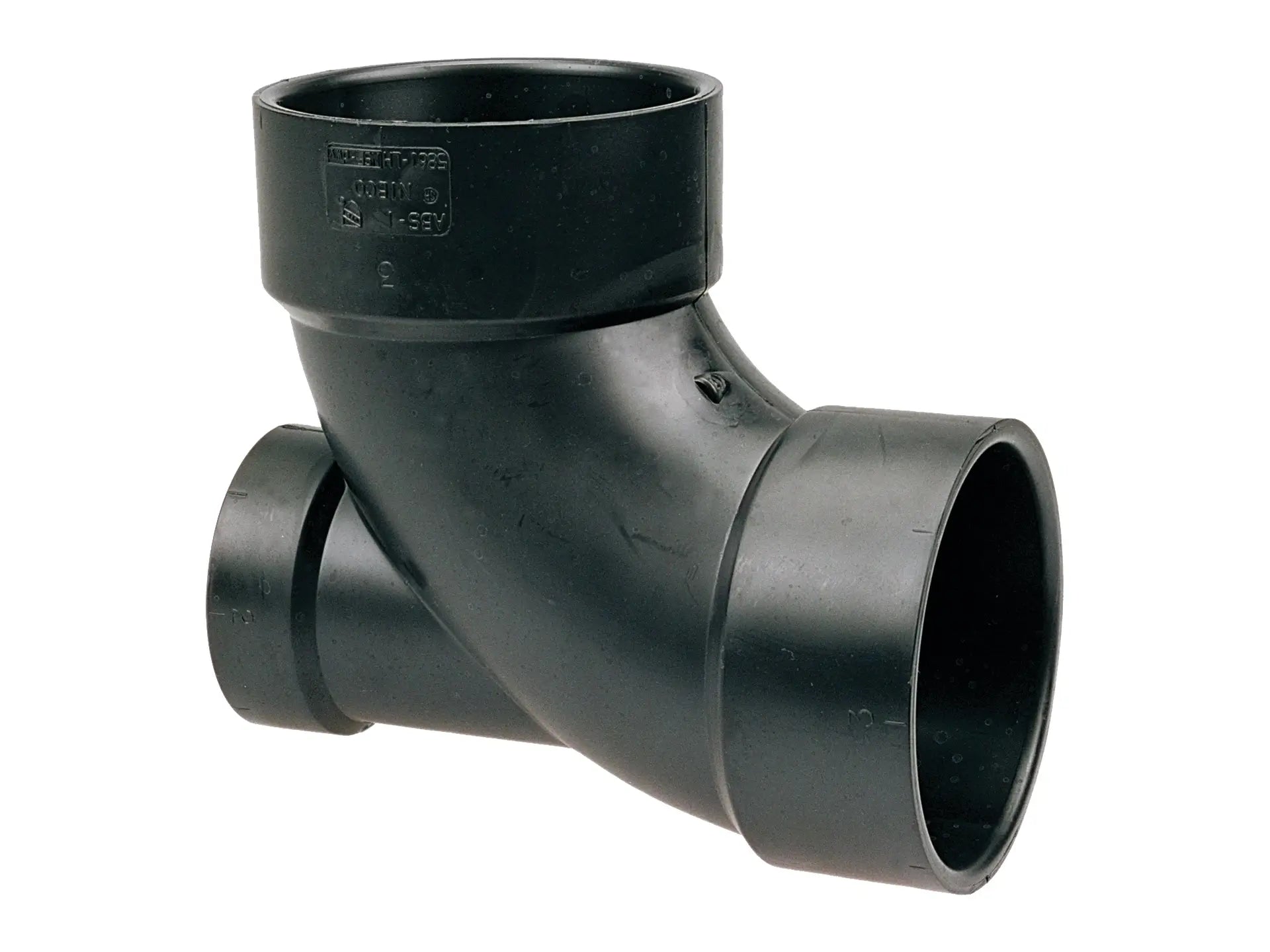 NIBCO I446150, 4 in. x 4 in. x 2 in. 90° Elbow with Low Heel Inlet Hub x Hub x Hub ABS DWV 5861-LH