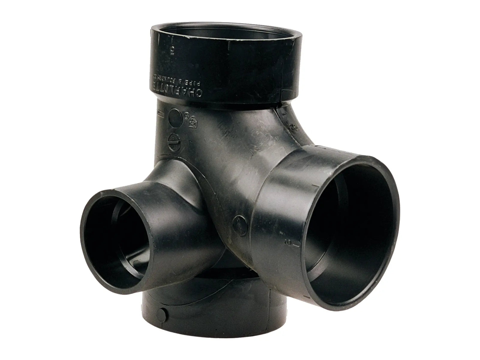 NIBCO I500350, 3 in. x 3 in. x 3 in. x 2 in. Sanitary Tee with 90° Right Inlet Hub ABS DWV 5872