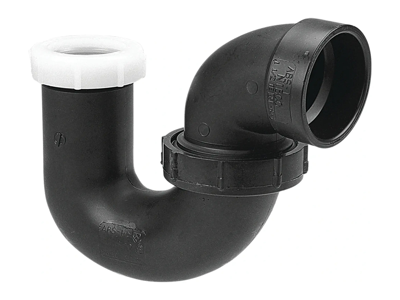 NIBCO I600350, 1-1/2 in. x 1-1/2 in. P-Trap with Union Joint Hub x SJ ABS DWV 5892