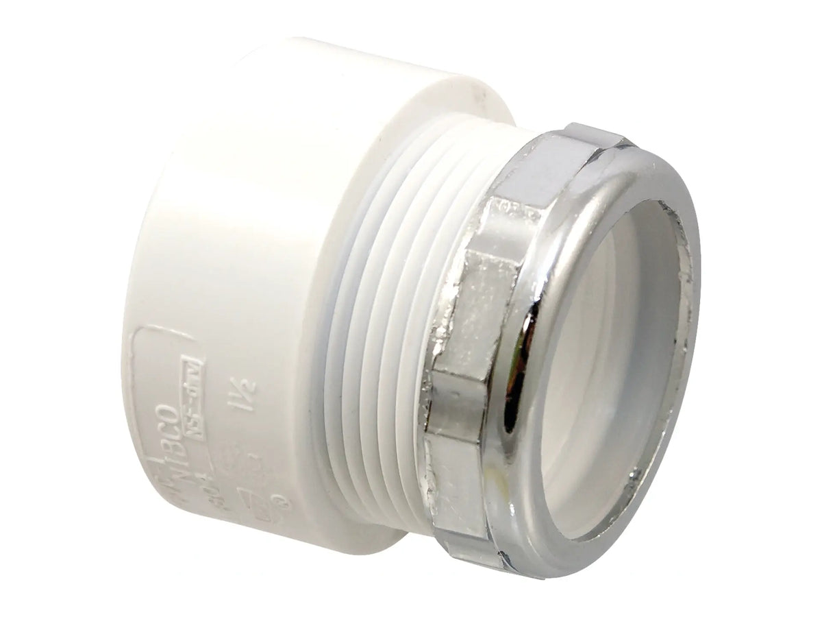 NIBCO K018080, 1-1/2 in. x 1-1/2 in. Trap Adapter H x SJ PVC DWV 4801-7-C