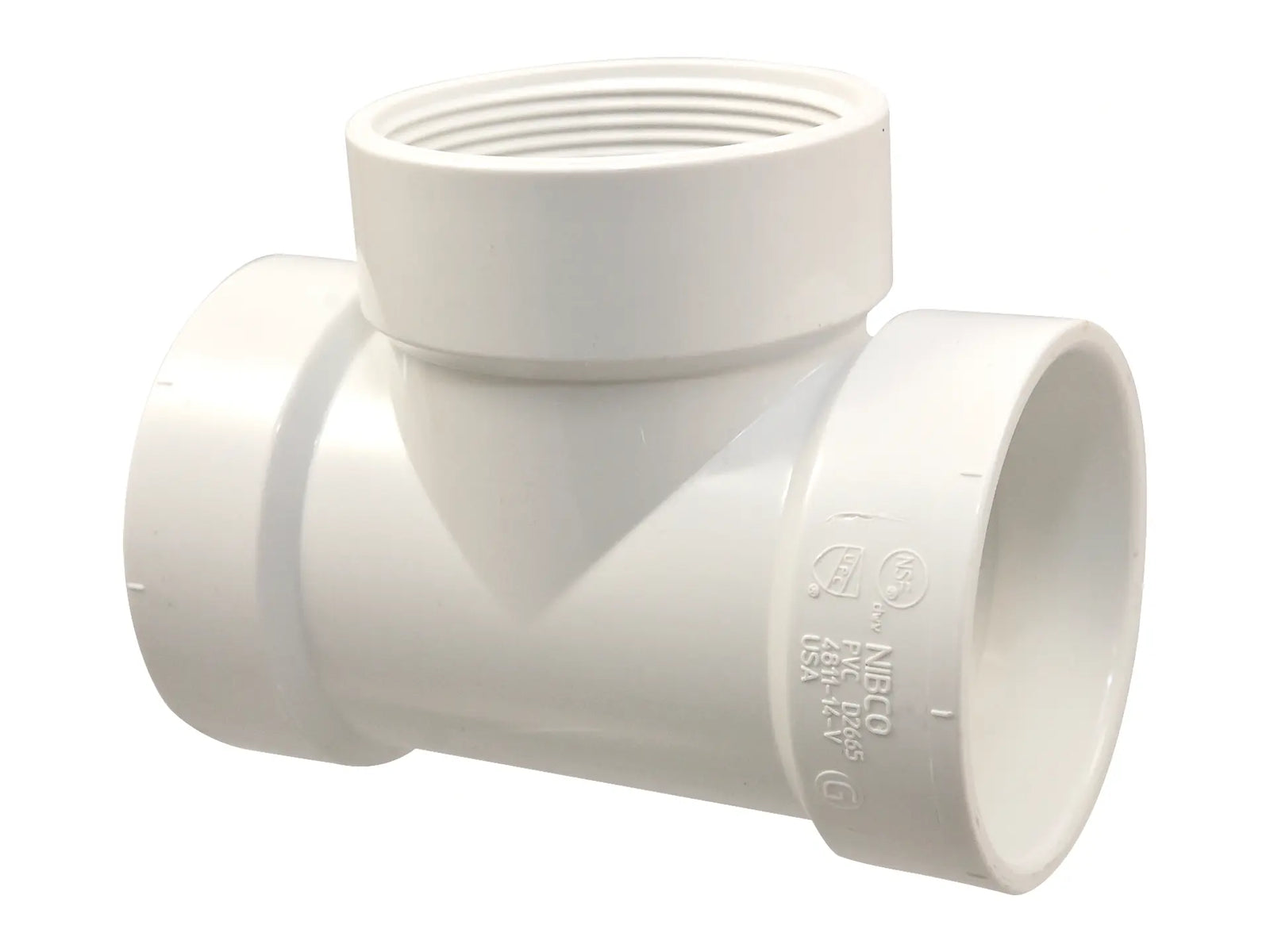 NIBCO K113090, 4 in. x 4 in. x 4 in. Test Tee H x H x FIPT PVC DWV 4811-14-V