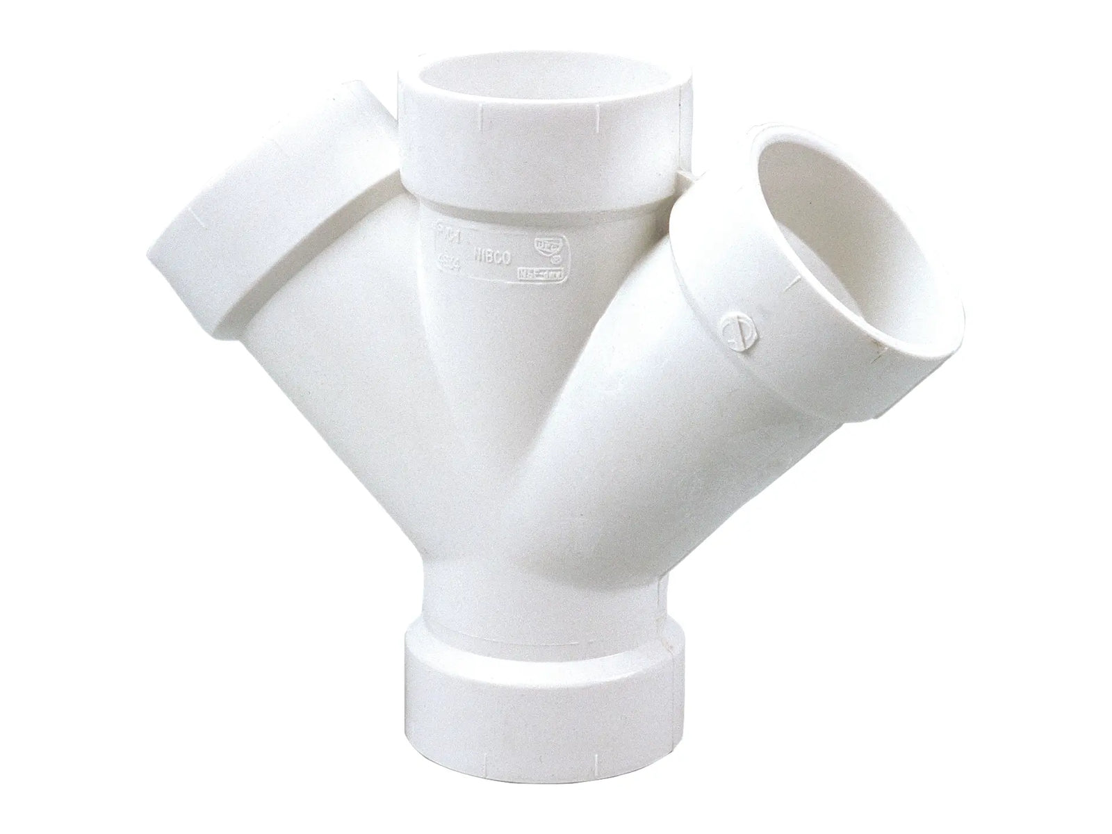 NIBCO K265860, 4 in. x 4 in. x 4 in. x 4 in. 45° Double Wye Hub PVC DWV 4834