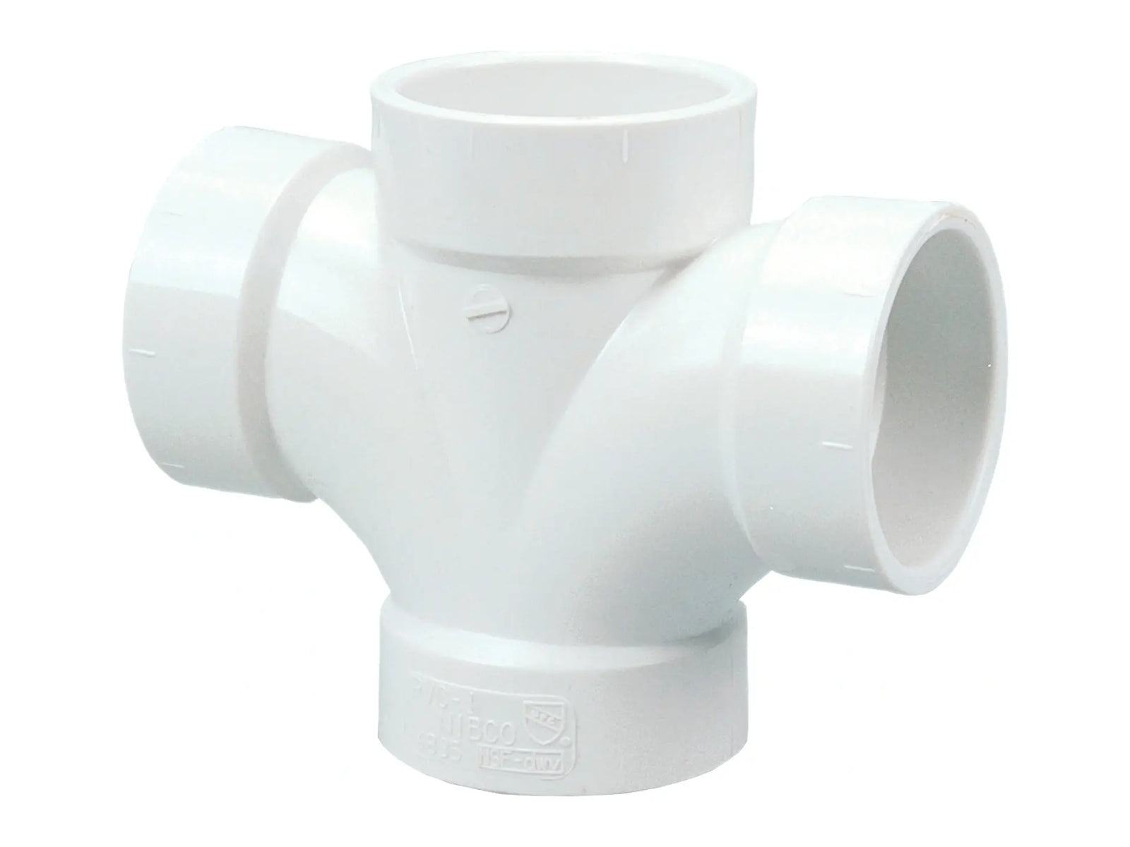 NIBCO K271000, 4 in. x 4 in. x 4 in. x 4 in. Double Sanitary Tee Hub PVC DWV 4835