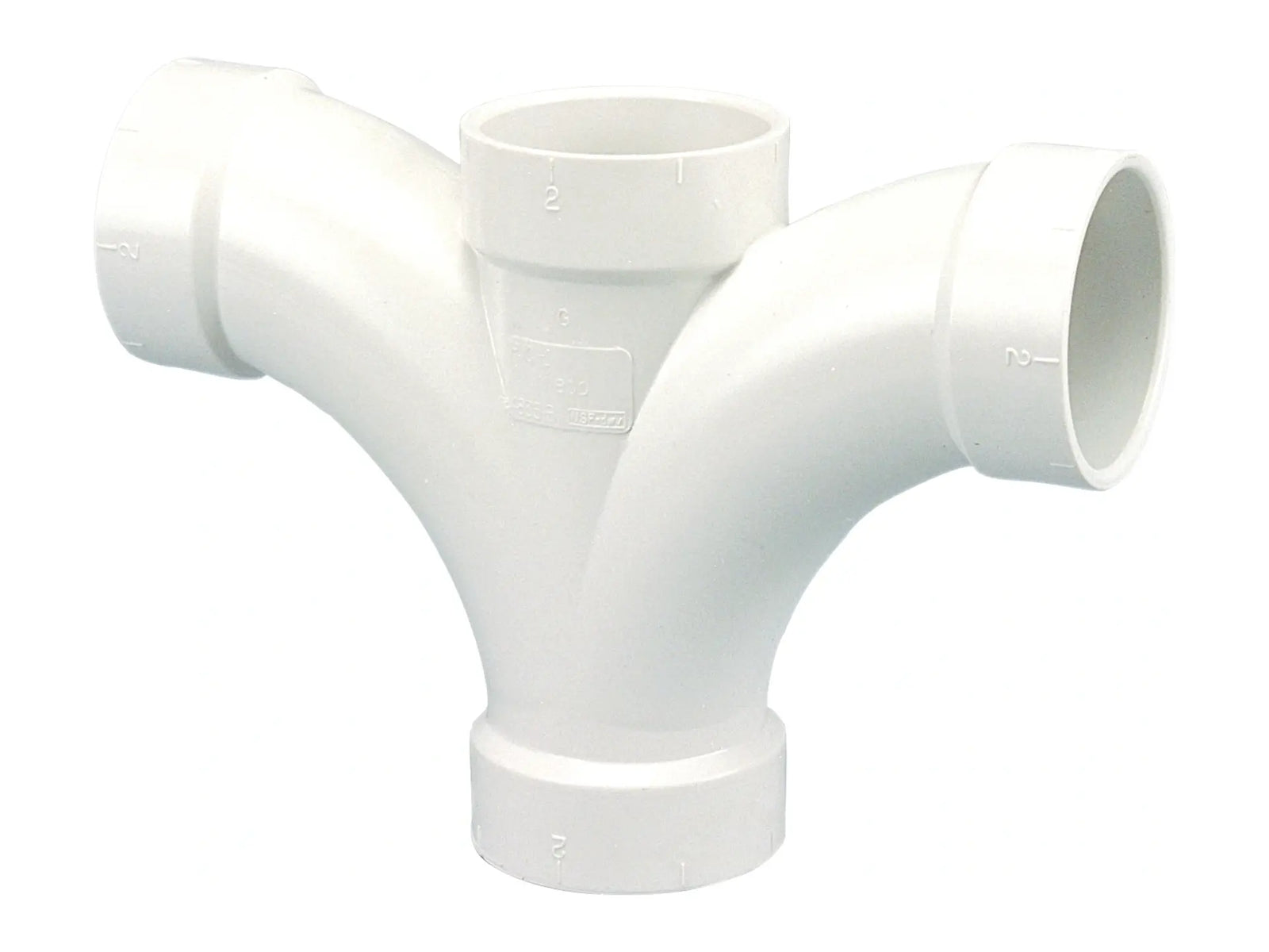 NIBCO K277650, 3 in. x 2 in. x 3 in. x 3 in. Double Fixture Tee Hub PVC DWV 4835-B