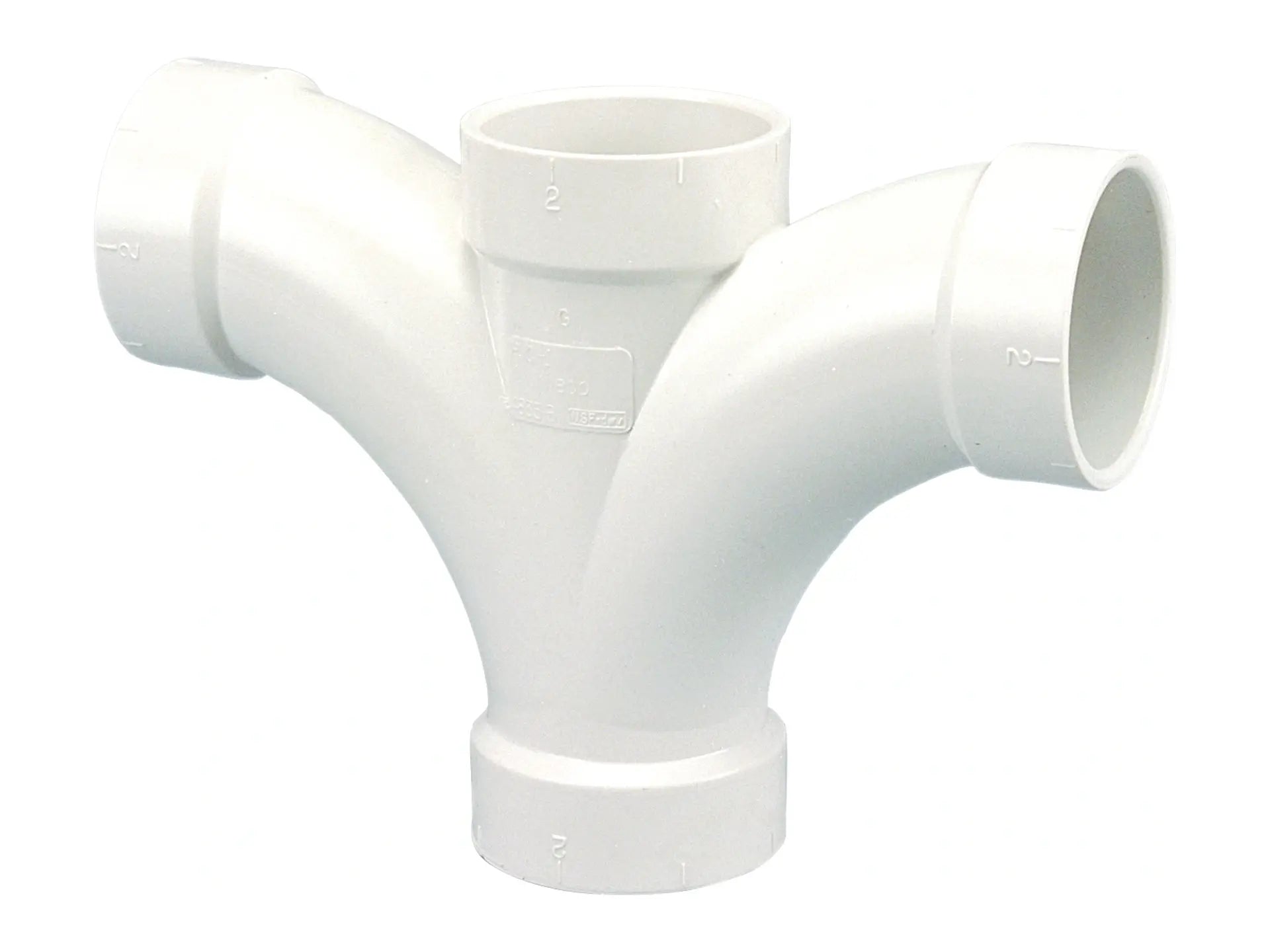 NIBCO K277650, 3 in. x 2 in. x 3 in. x 3 in. Double Fixture Tee Hub PVC DWV 4835-B
