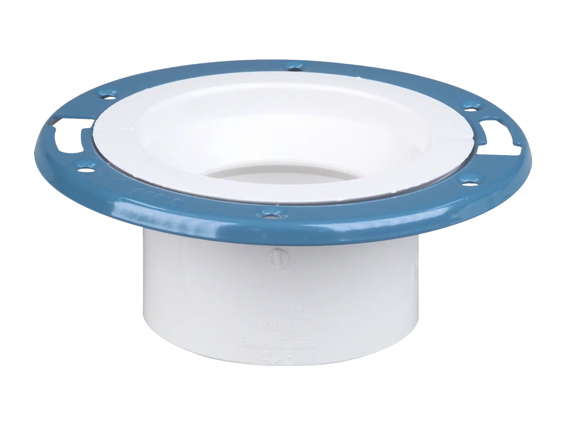 NIBCO K355350, 4in. x 3in. Adjustable Closet Flange with Plastic Coated Steel Flange Hub PVC DWV