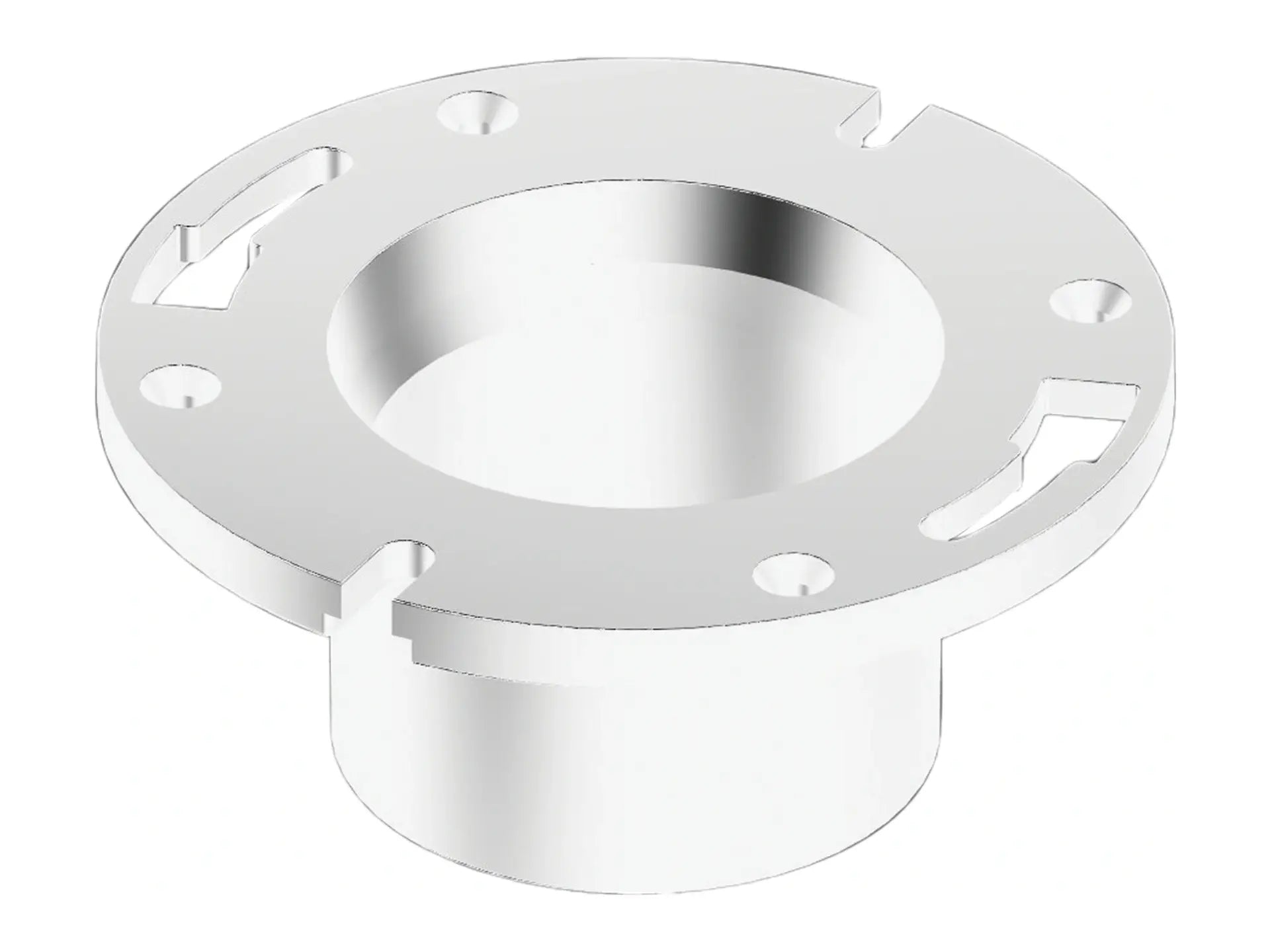 NIBCO K355710, 3 in.;4 in. x 3 in. Flush Closet Flange without Pipe Stop PVC DWV 4853-NS