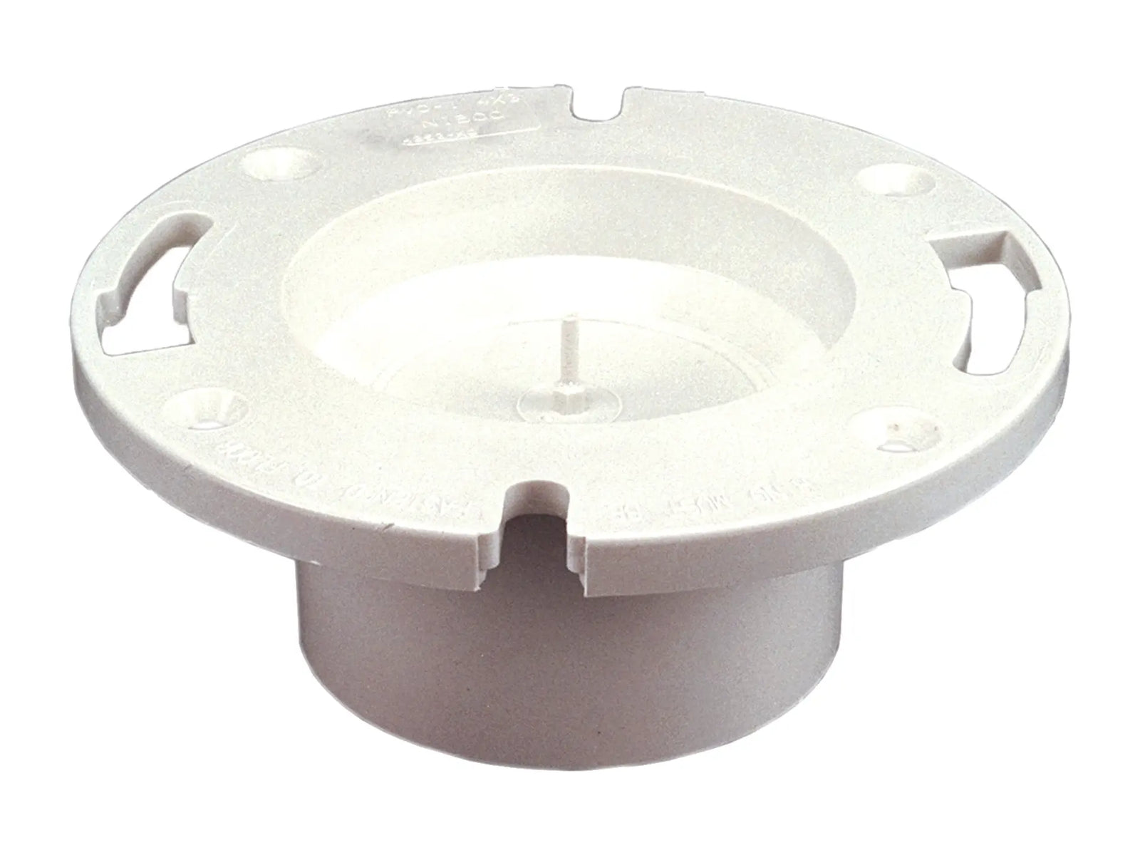 NIBCO K355720, 3 in.;4 in. x 3 in. Flush Closet Flange with Pipe Stop and Knockout PVC DWV 4853-KO