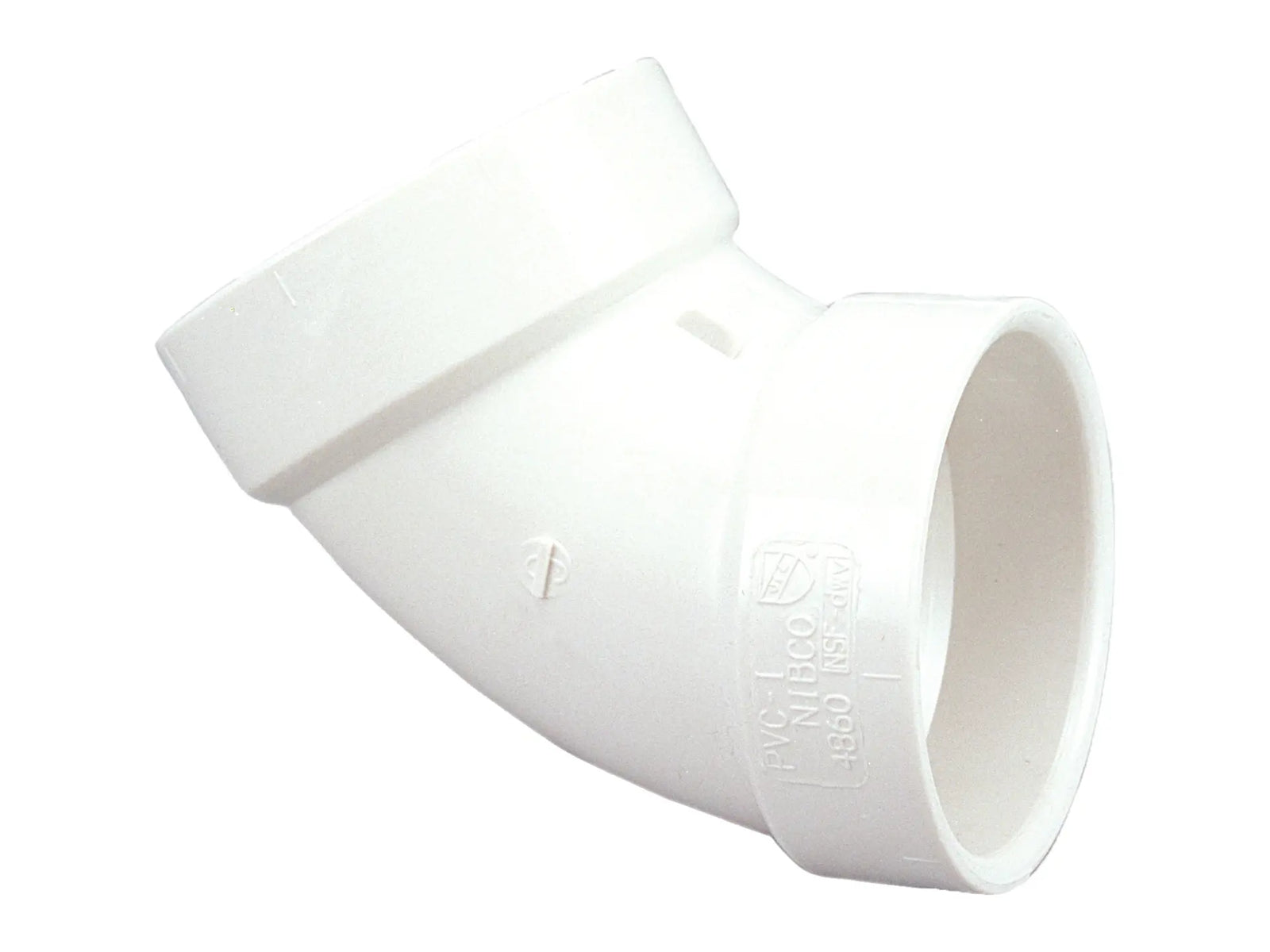 NIBCO K440450, 4 in. x 4 in. 60° Elbow Hub x Hub PVC DWV 4860