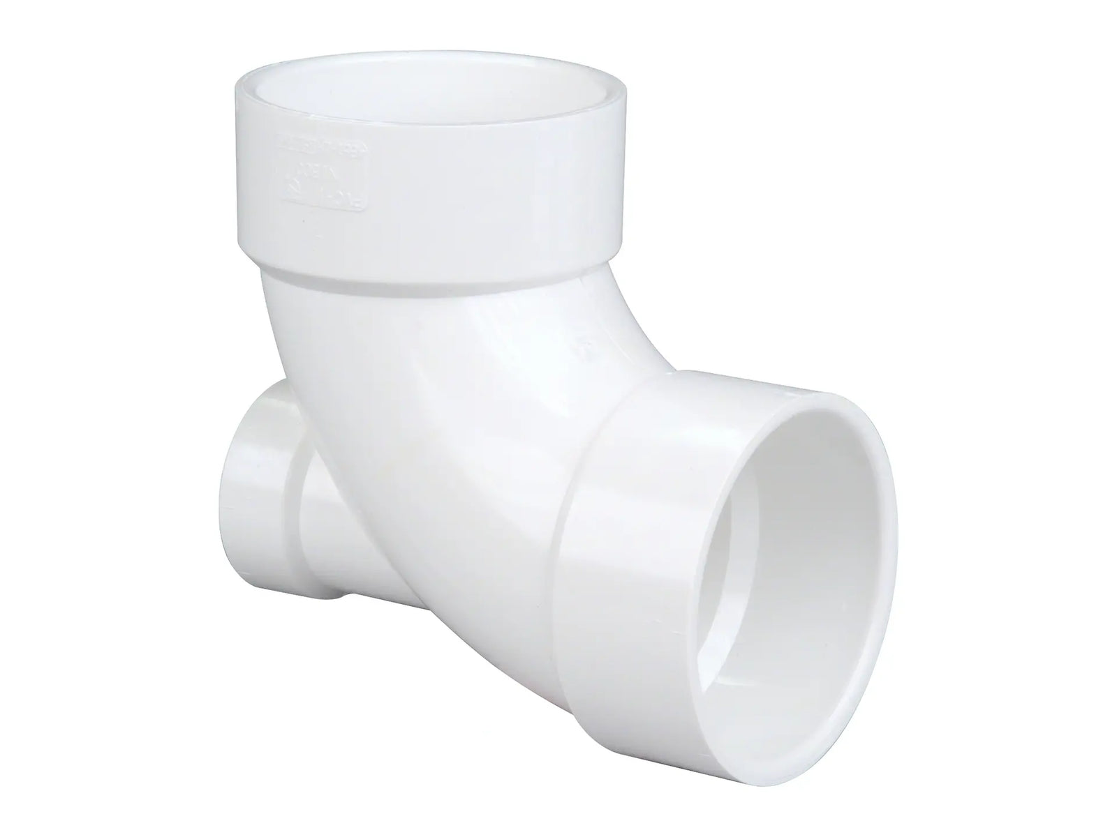 NIBCO K446000, 3 in. x 3 in. x 2 in. 90° Elbow with Low Heel Inlet Hub x Hub x Hub PVC DWV 4861-LH
