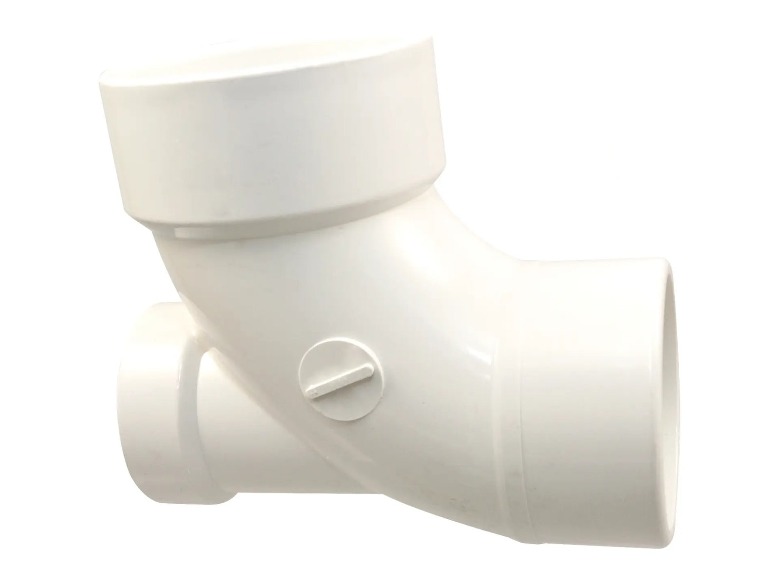 NIBCO K447000, 3 in. x 3 in. x 2 in. 90° Elbow with Low Heel Inlet Spg x Hub PVC DWV 4861-2-LH