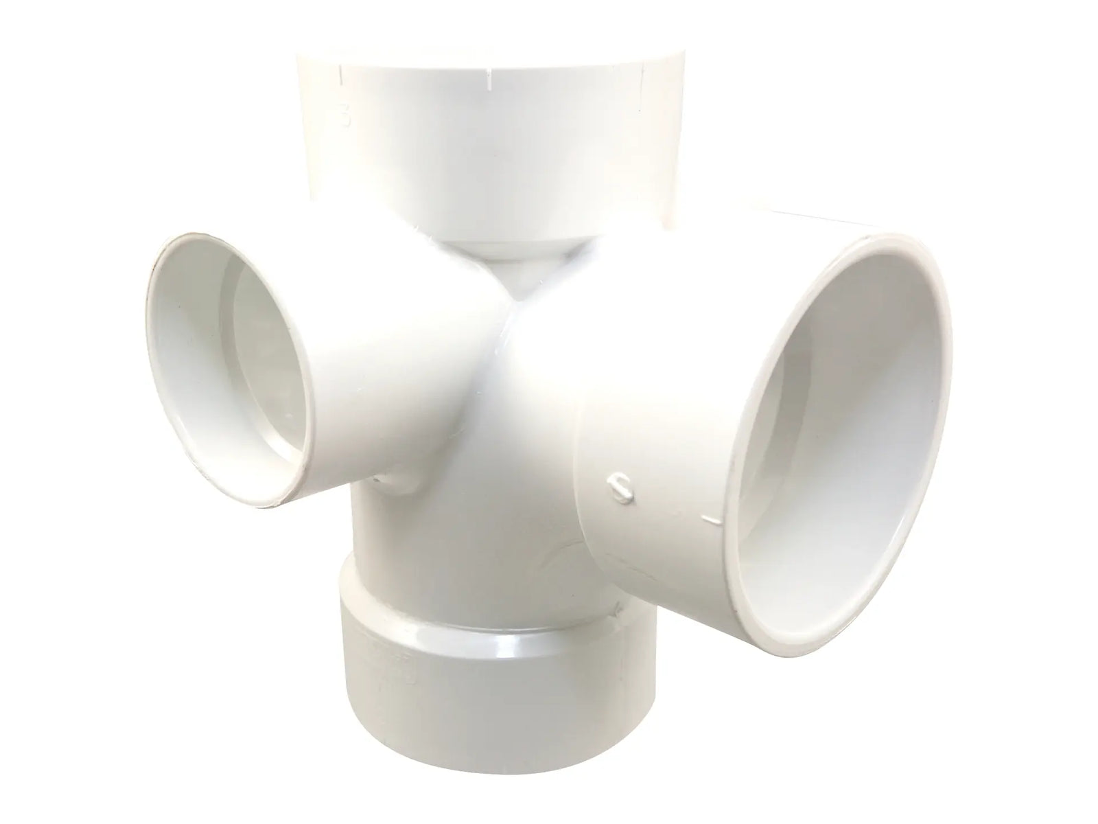 NIBCO K490400, 3in. x 3in. x 3in. x 1-1/2in. Sanitary Tee with 90° Right and Left Inlets Hub PVC DWV