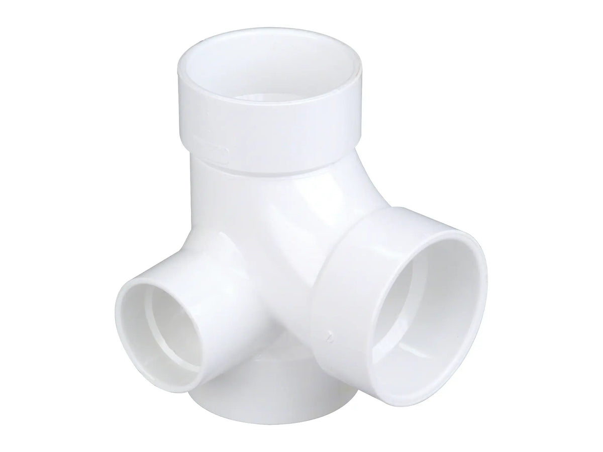 NIBCO K500350, 3 in. x 3 in. x 3 in. x 2 in. Sanitary Tee with 90° Right Inlet Hub PVC DWV 4872