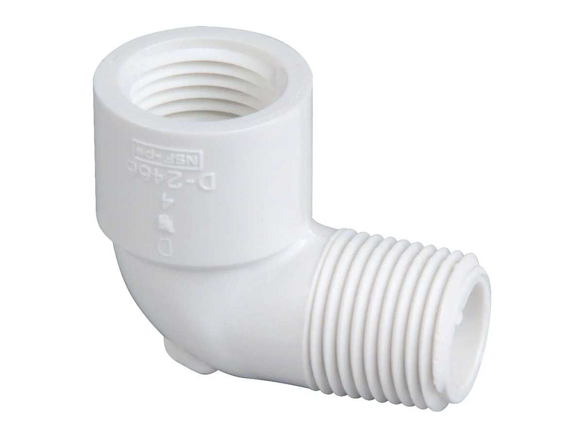 NIBCO L06700Y, 1/2 in. x 1/2 in. MxF 90º Street Elbow PVC 40 412-005