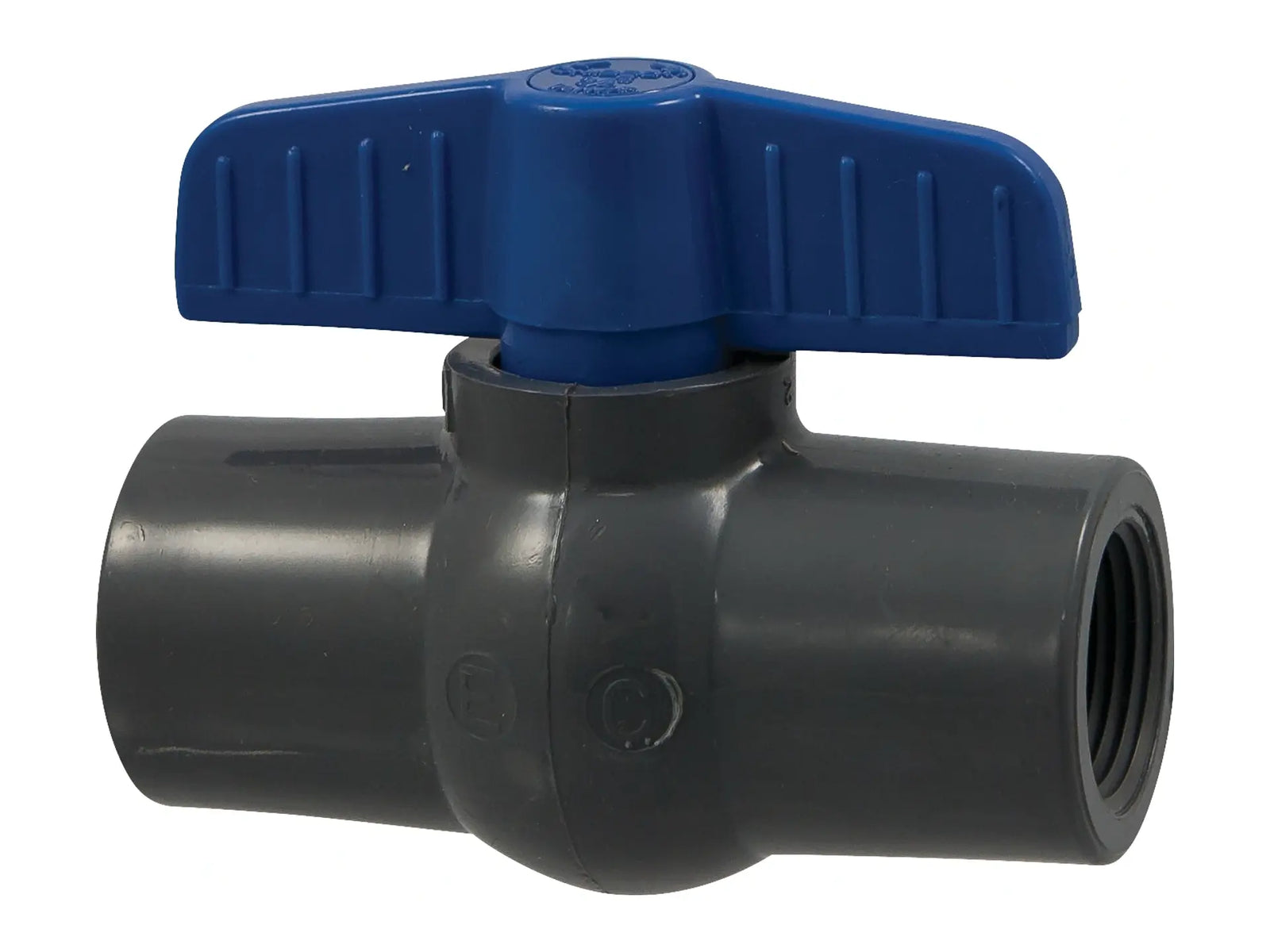NIBCO MA063A8, 3/4 in. Ball Valve Threaded, Compact Economy, PVC Schedule 80, FKM T45CEV