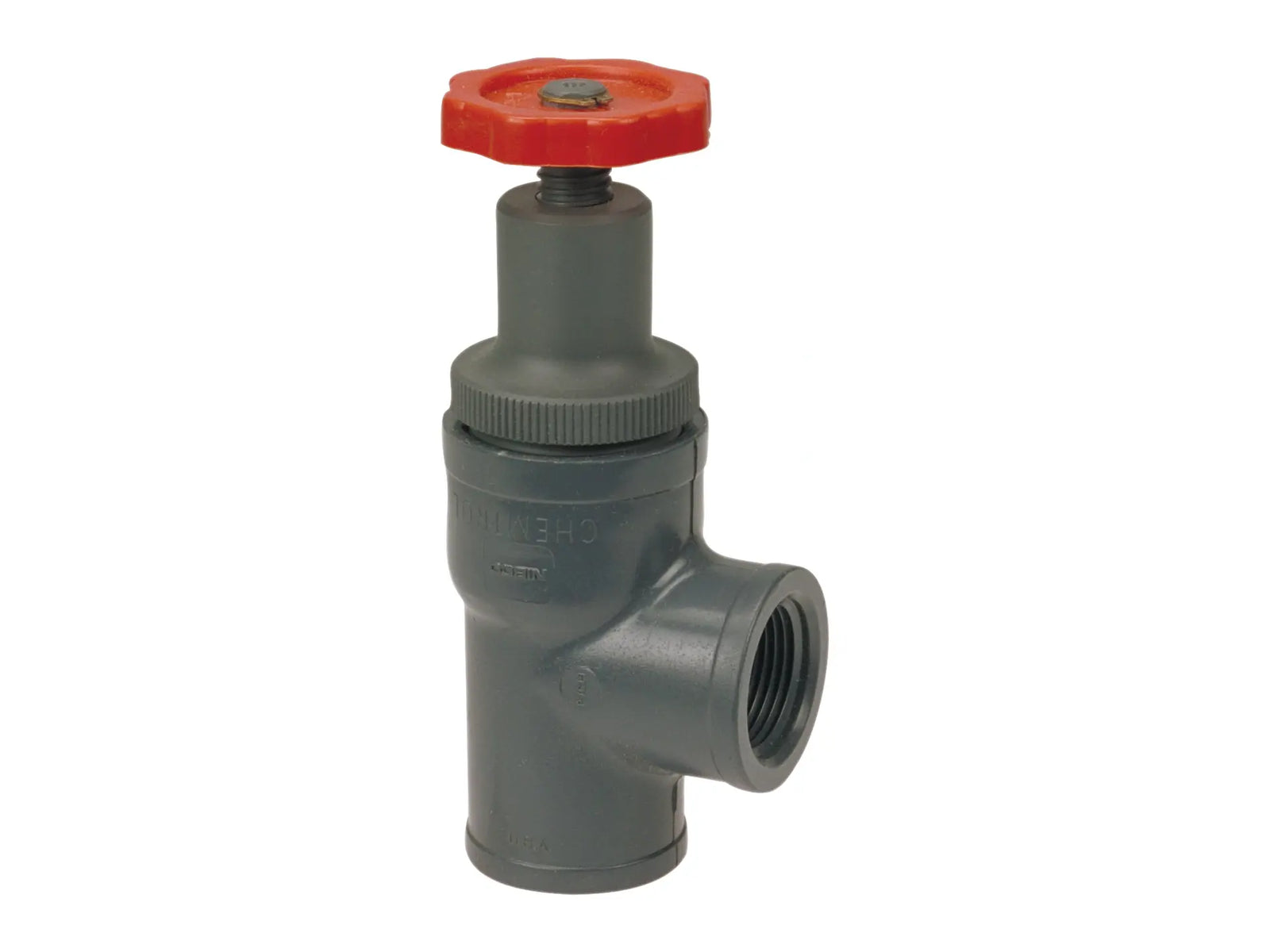 NIBCO MA518A8, 3/4 in. Angle Globe Valve Threaded, PVC Schedule 80, FKM T45ACV