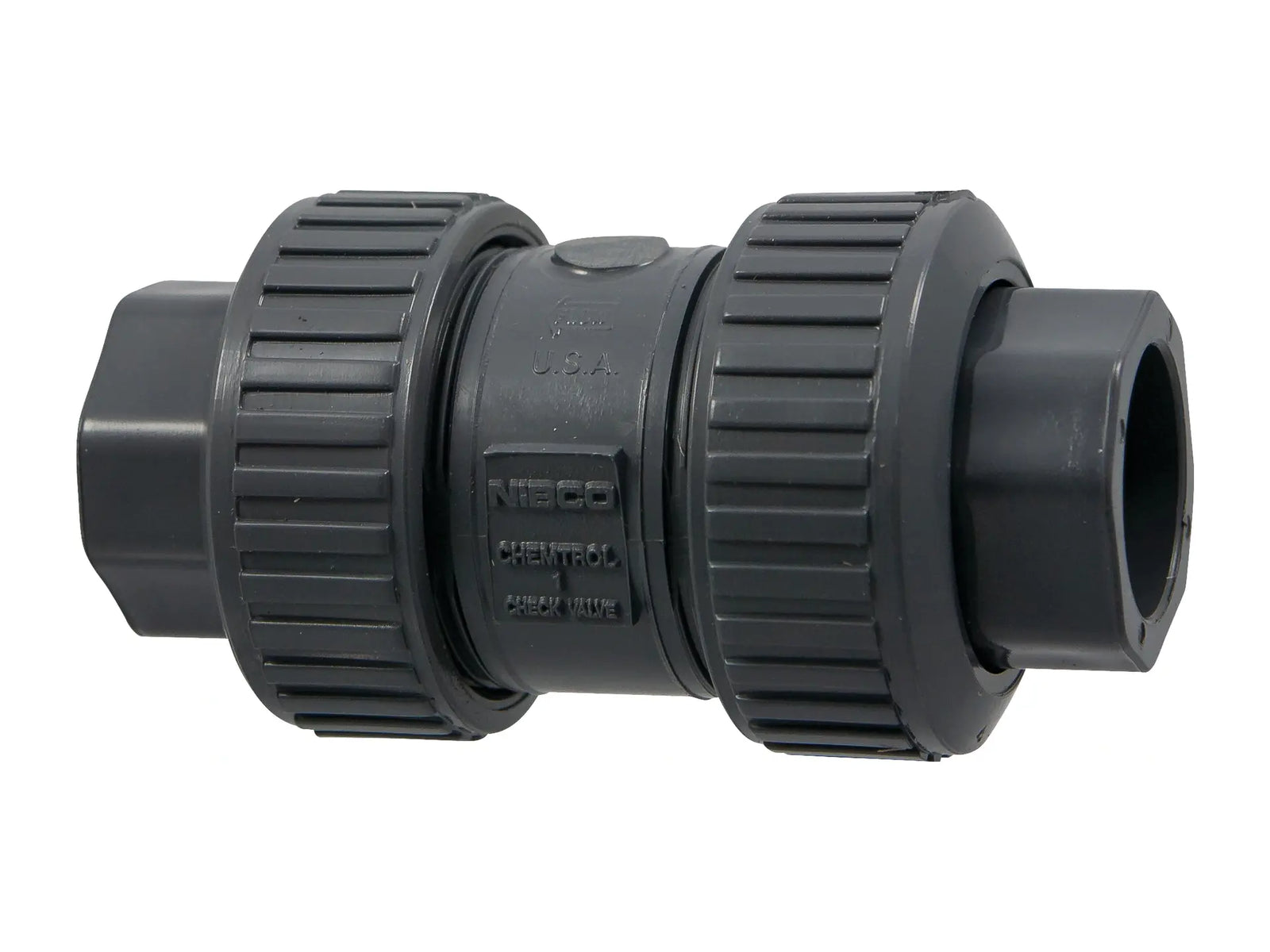 NIBCO MA817AF, 3 in. Ball Check Valve Socket, True Union, PVC Schedule 80, EPDM S45BCE
