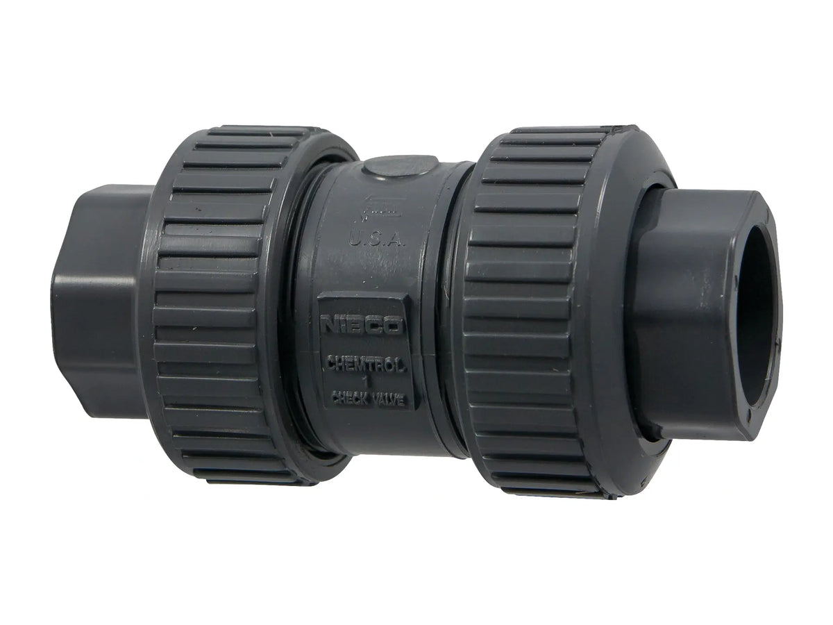 NIBCO MA817AF, 3 in. Ball Check Valve Socket, True Union, PVC Schedule 80, EPDM S45BCE