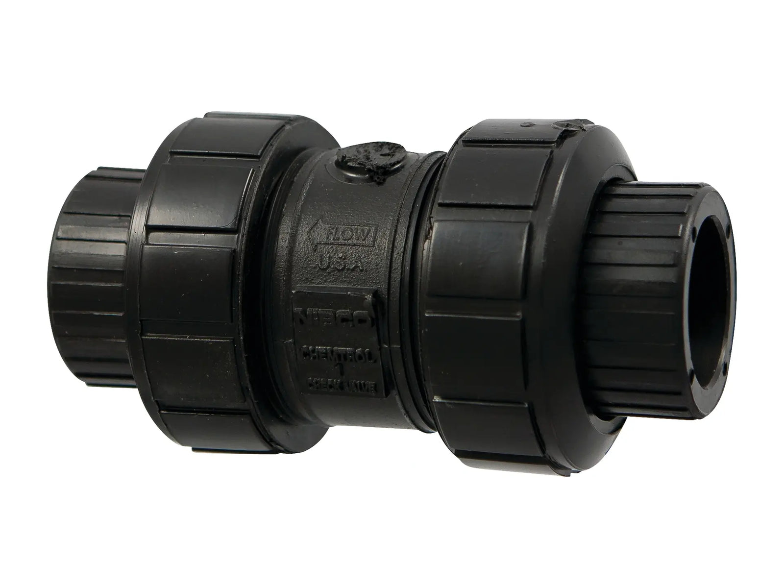 NIBCO MC817A8, 3/4 in. Ball Check Valve Socket, True Union, Black PP, EPDM S61BCE