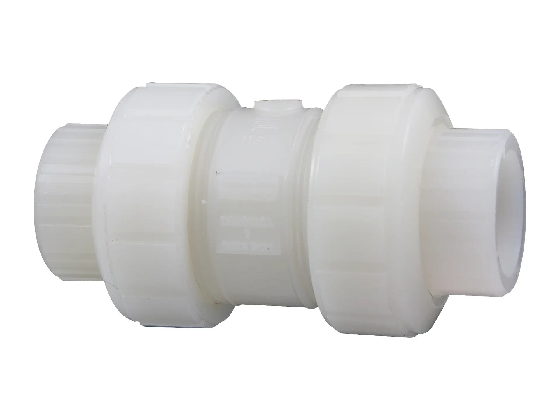 NIBCO ME801AA, 1in. Ball Check Valve Socket, True Union, Kynar Natural PVDF Schedule 80, FKM S66BCV