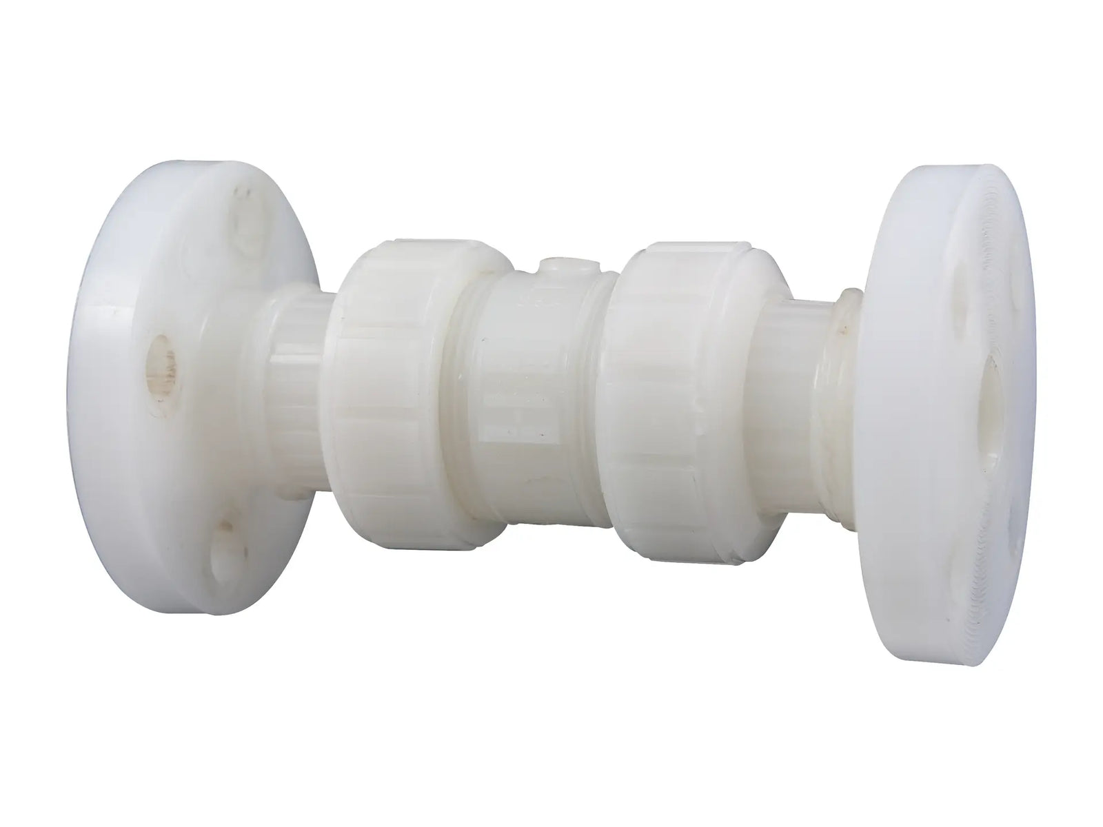 NIBCO ME802AA, 1in. Ball Check Valve Flanged, True Union, Kynar Natural PVDF Sch 80, FKM F66BCV