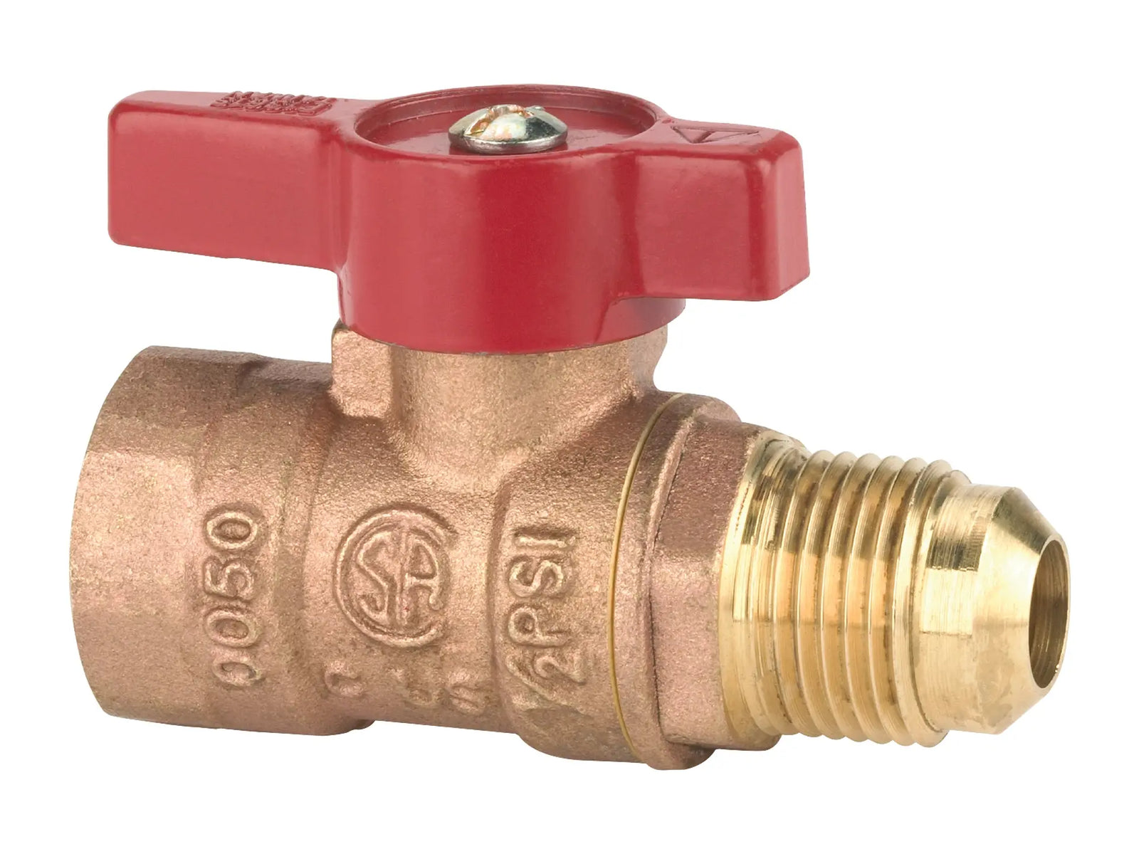 NIBCO N012615, 3/8 in.;1/2 in. x 1/2 in. Gas Ball Valve Flare x Flare, Lever Handle GBVA
