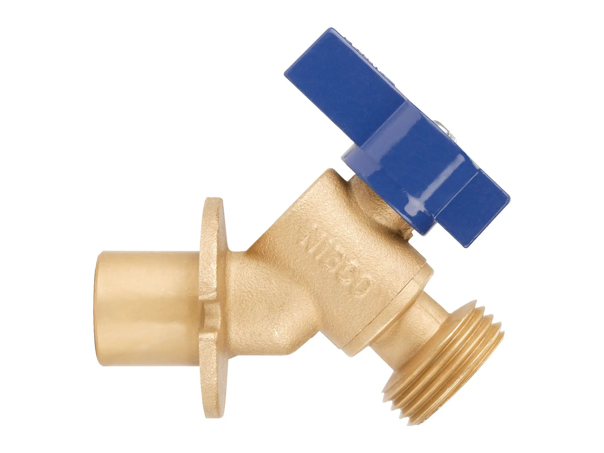 NIBCO NBD3JH58, 1/2 in.-3/4 in. Sillcock Angle, Quarter Turn, Brass, Cup or Fitting QT763IX
