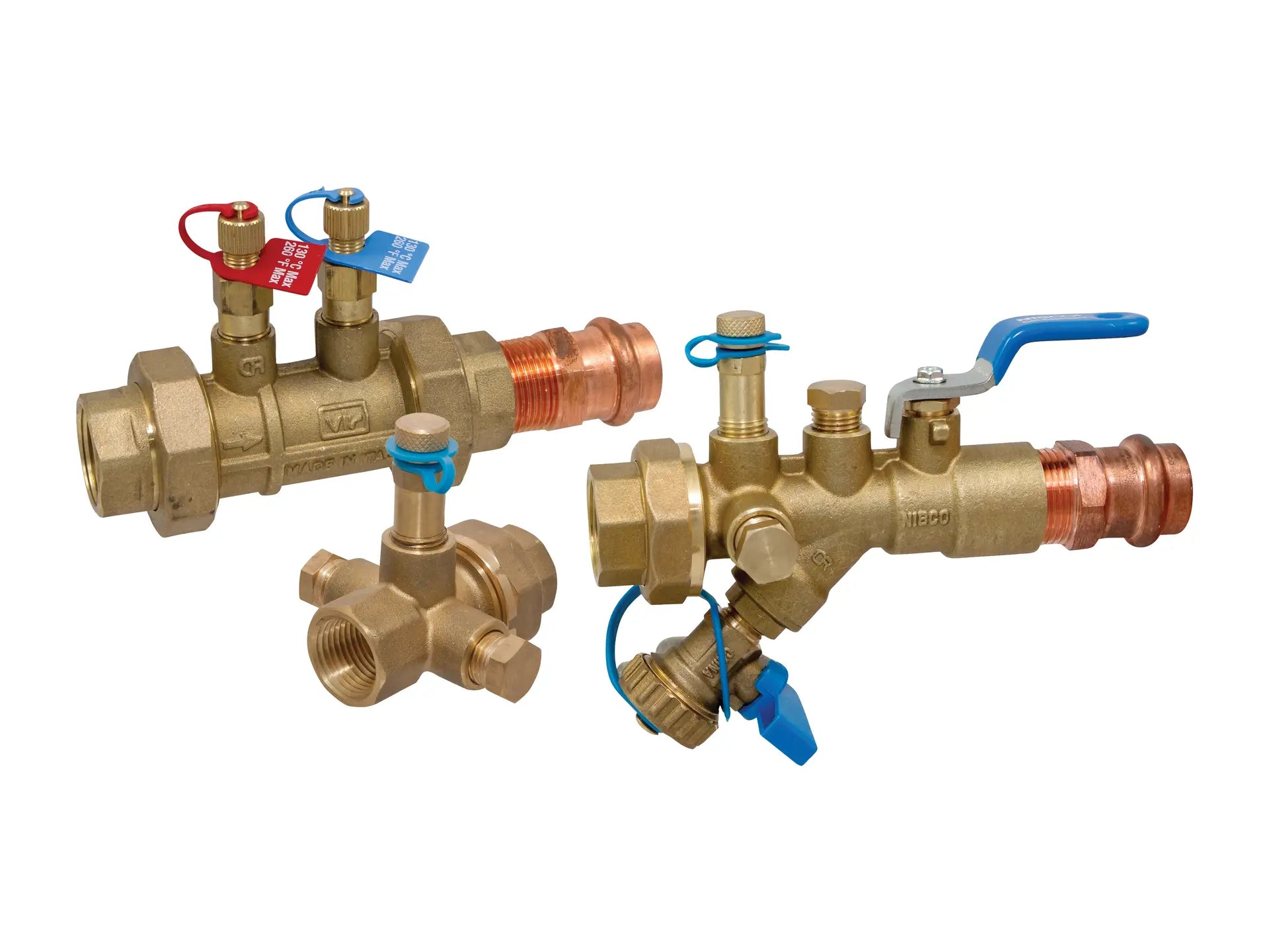 NIBCO NCC4P00B, 1-1/4in. FLO-BOSS Coil-Connect Kit Thread x Press End, Automatic Balancing Valve