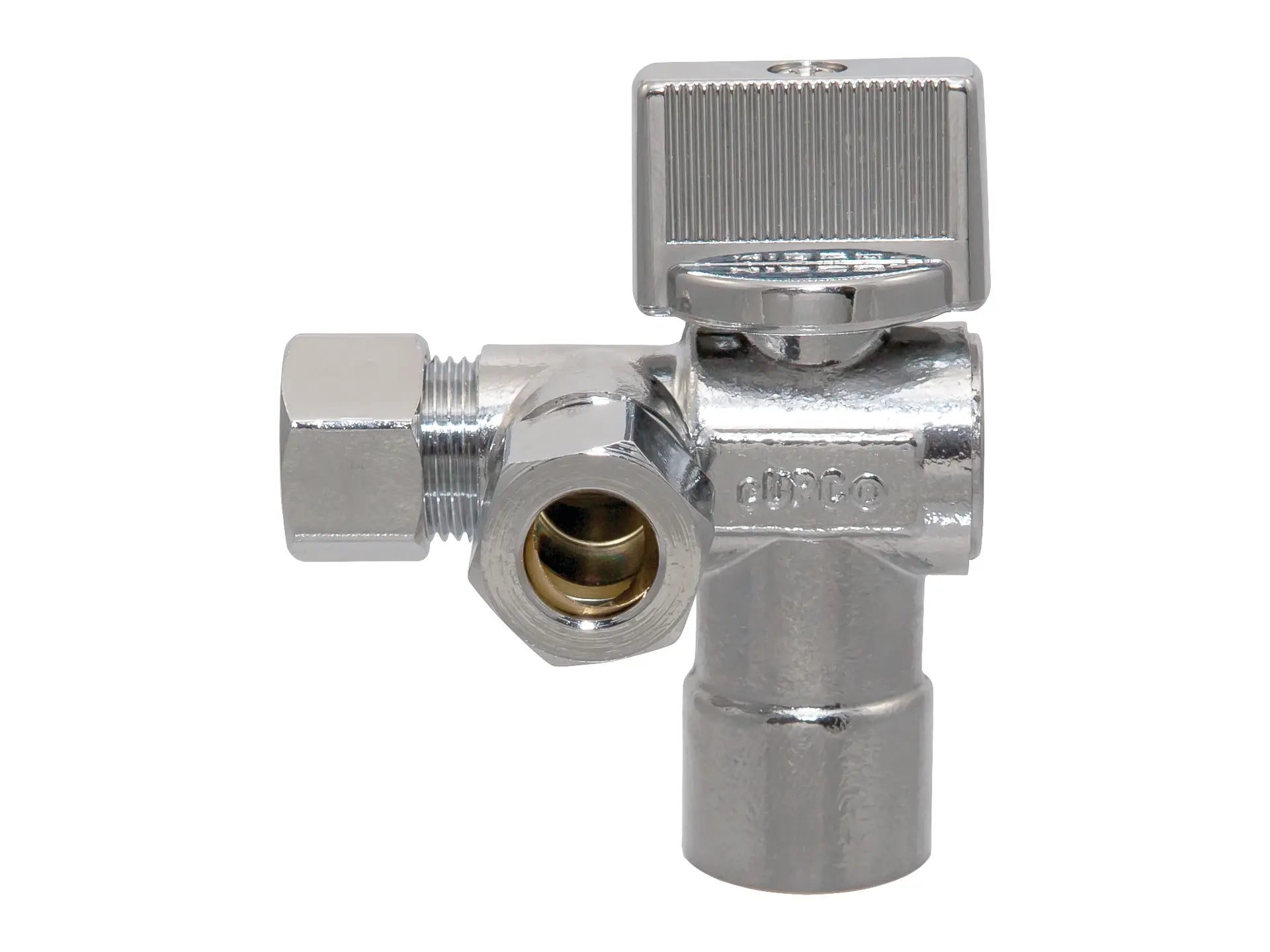 NIBCO ND612L35, 1/2 in. x 3/8 in. O.D. x 3/8 in. O.D. Supply Stop Valve Lead-Free