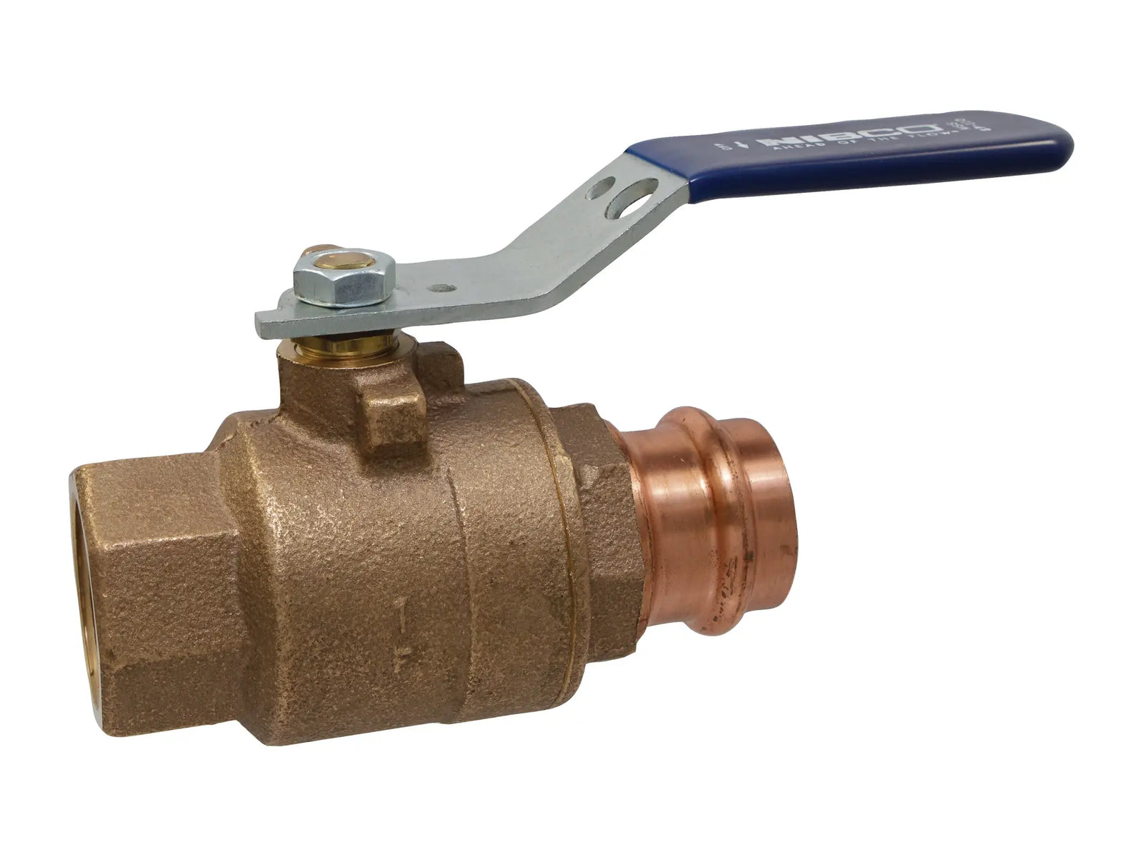 NIBCO NF85206, 1/2in. x 1/2in. Ball Valve Bronze, 250 PSI, Full Port, Thread x Press Ends