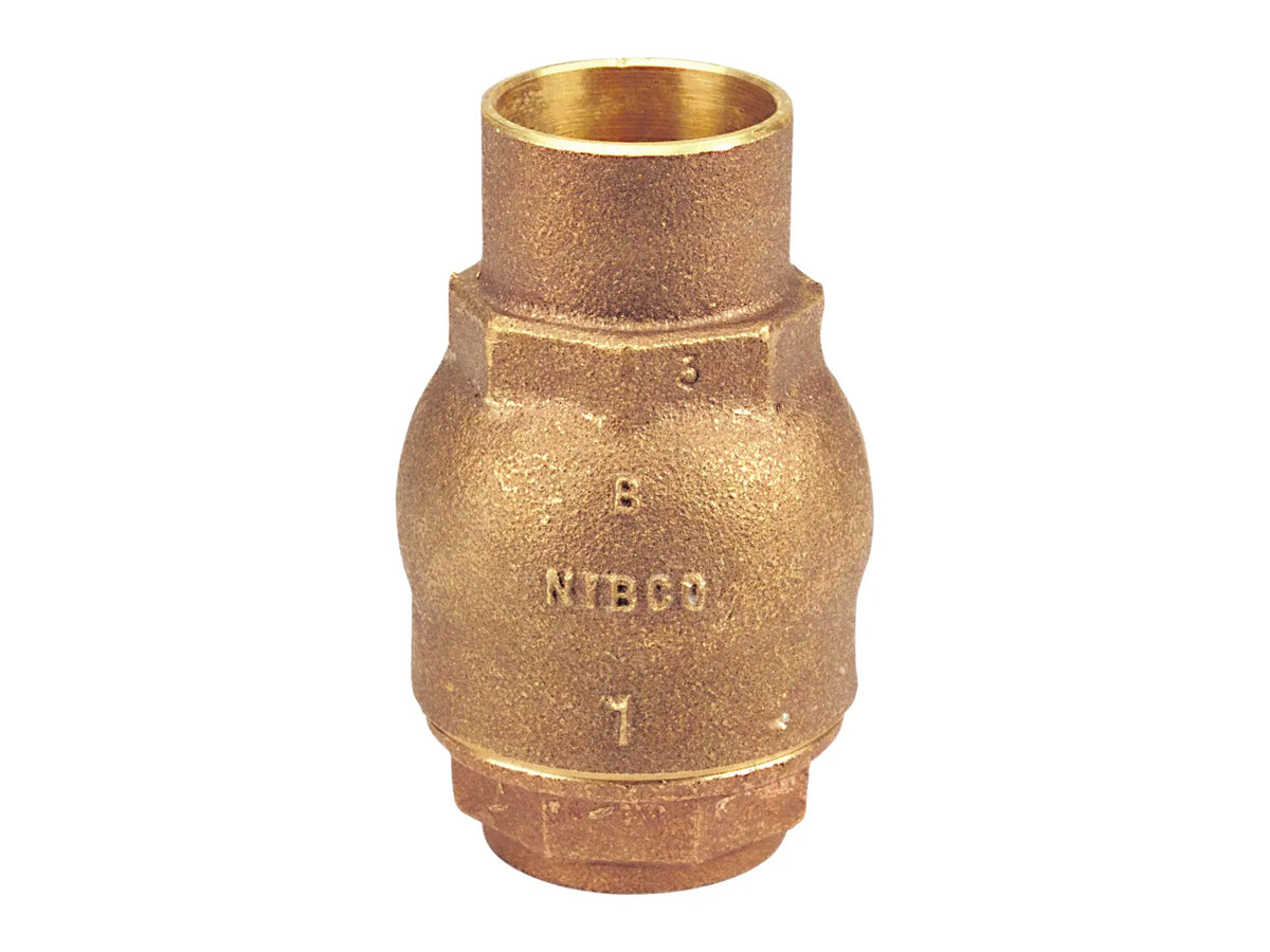 NIBCO NJ7Q005, 3/8 in. Check Valve Bronze Ring Check, PTFE Disc, Solder Ends S-480-Y